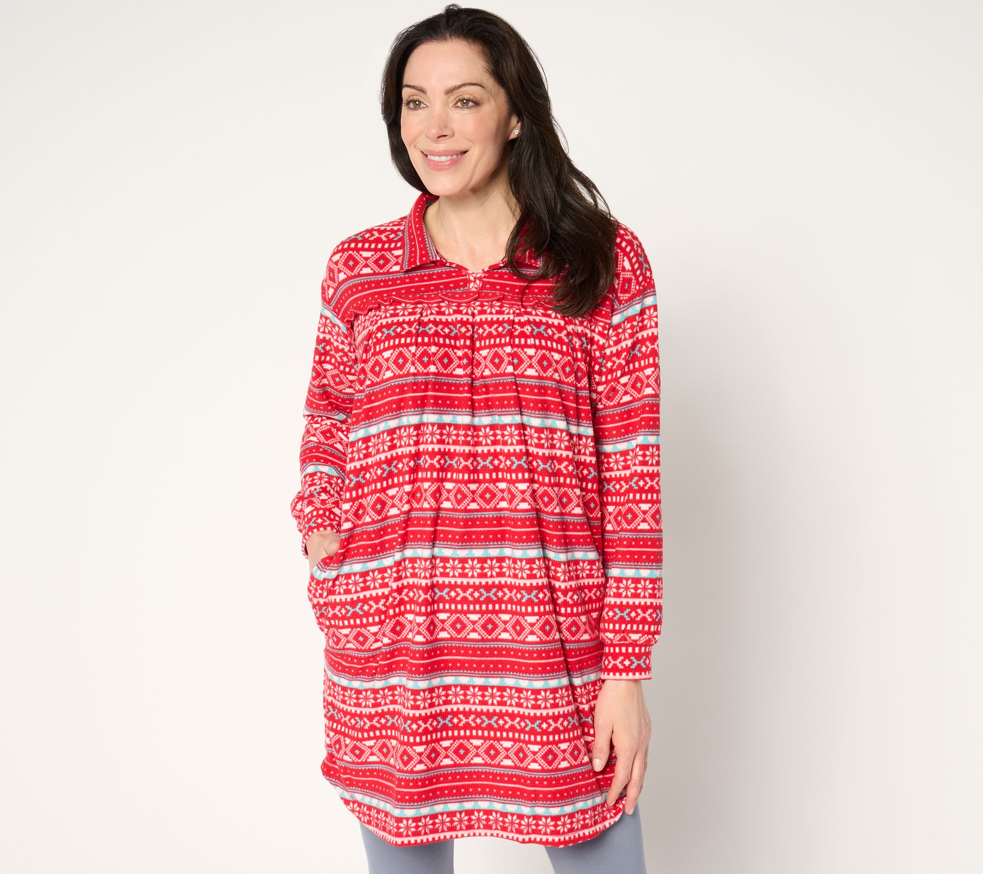 "As Is" MUK LUKS Thermal Fleece Notch Collar Lounger