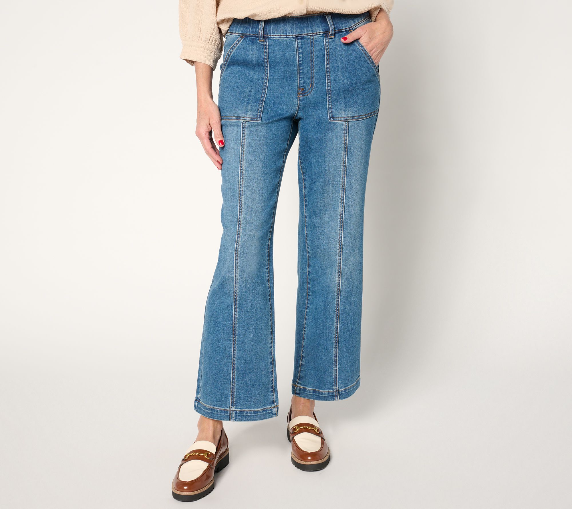 "As Is" Isaac Mizrahi Live! Tall Indigo Denim Straight Leg Jeans
