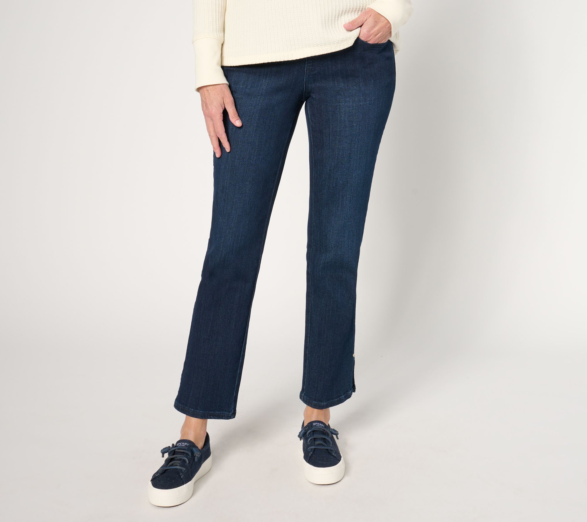 "As Is" Belle by Kim Gravel Pet Primabelle Denim Ankle Slit Jean