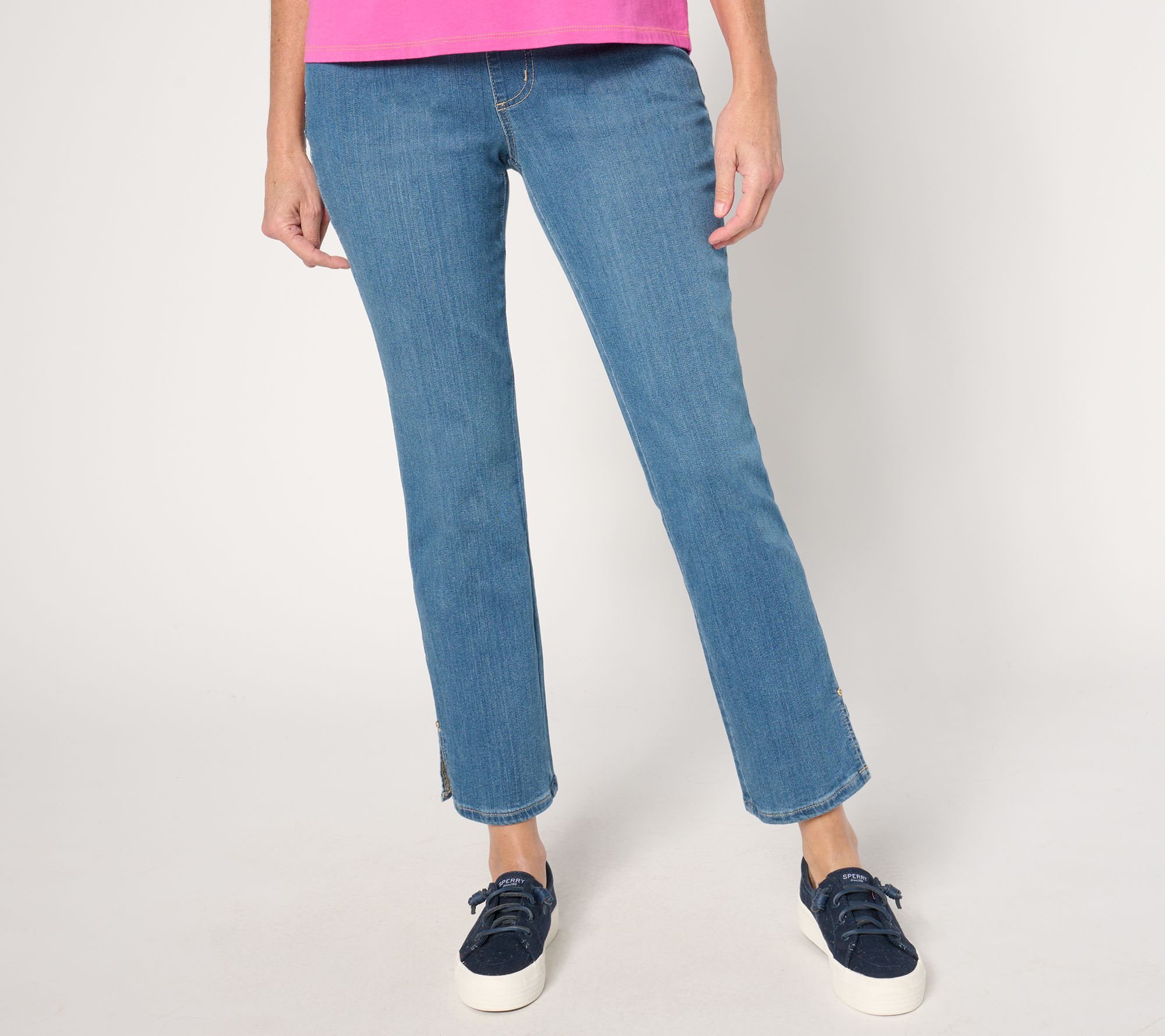 "As Is" Belle by Kim Gravel Pet Primabelle Denim Ankle Slit Jean