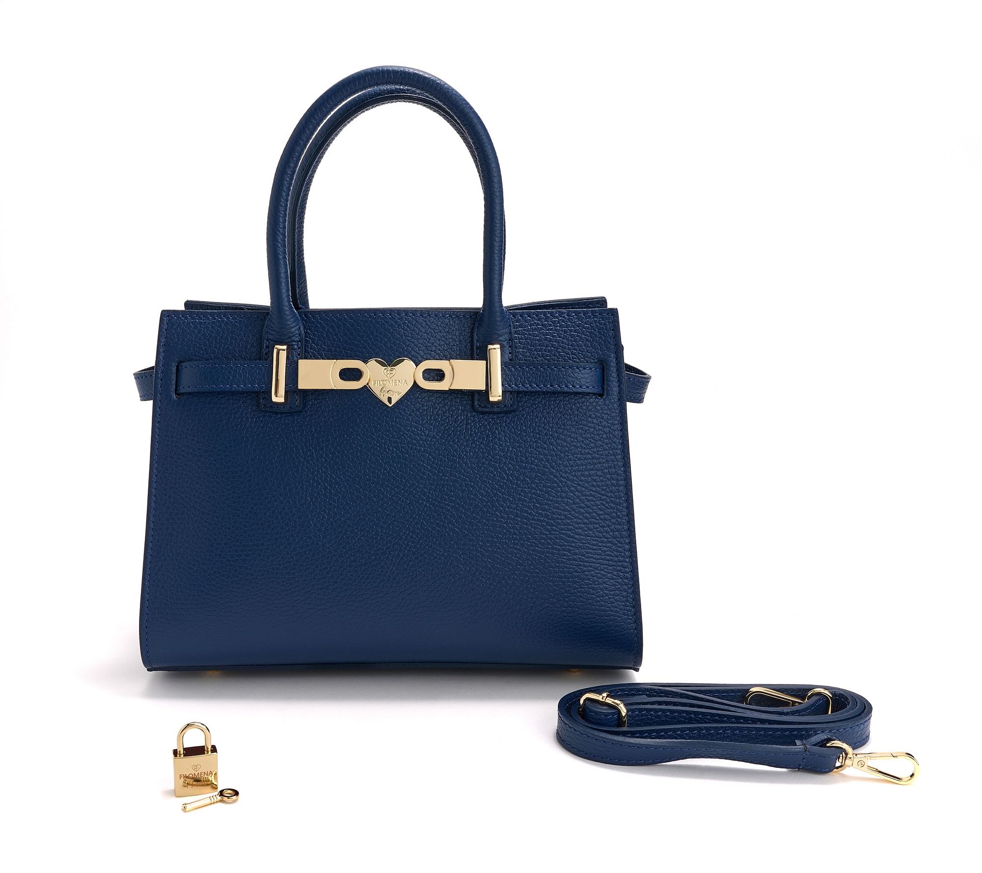 Filomena Amore Lady Manhattan Leather Satchel with Crossbody Strap