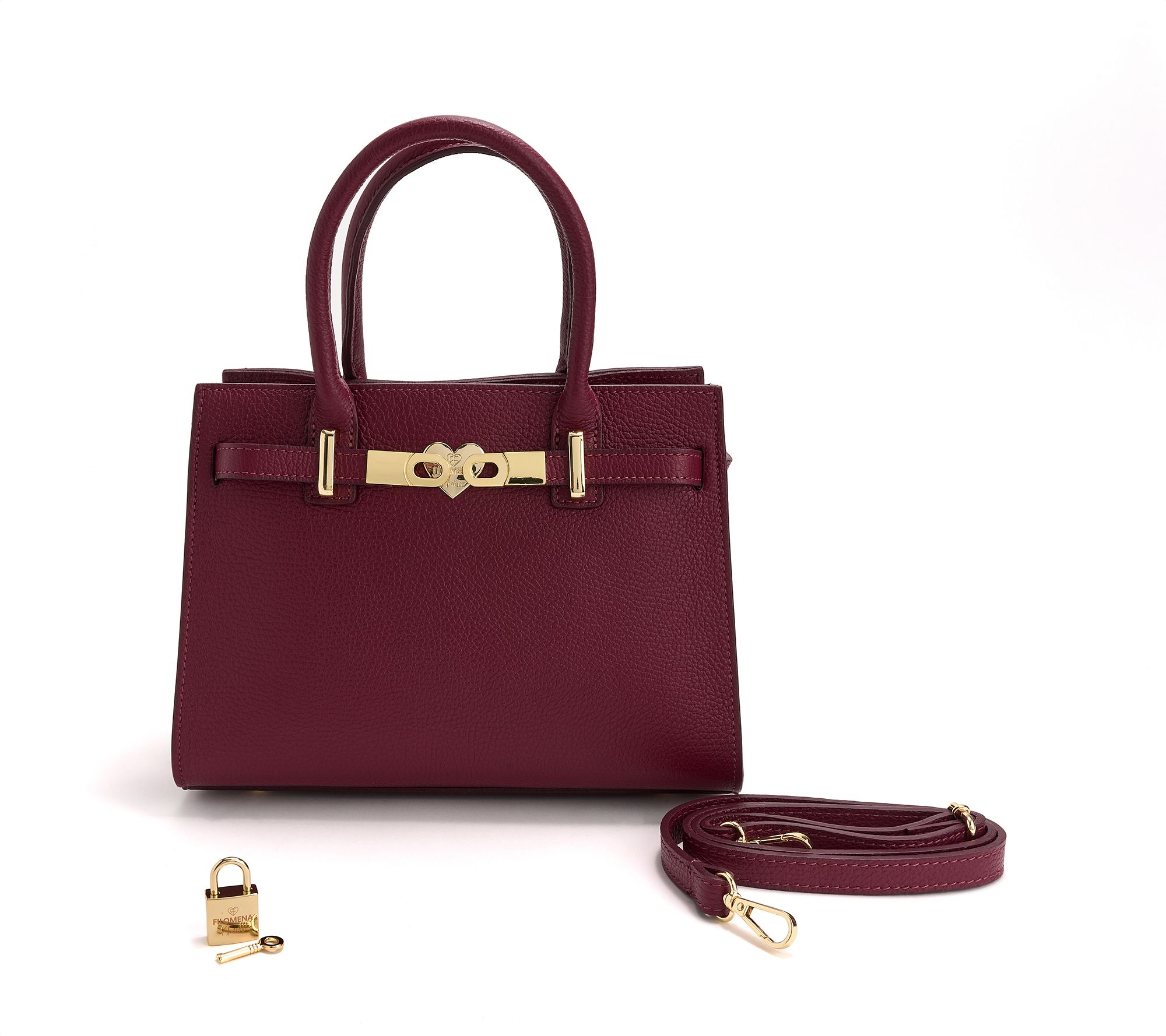 Filomena Amore Lady Manhattan Leather Satchel with Crossbody Strap