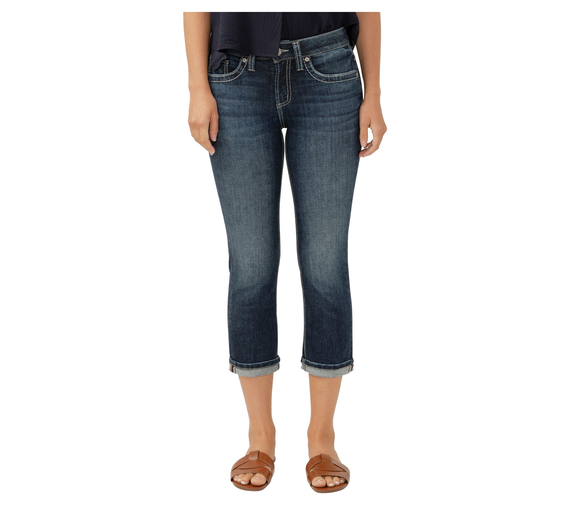 Silver Jeans Co. Women's Suki Mid Rise Capri _EAD444