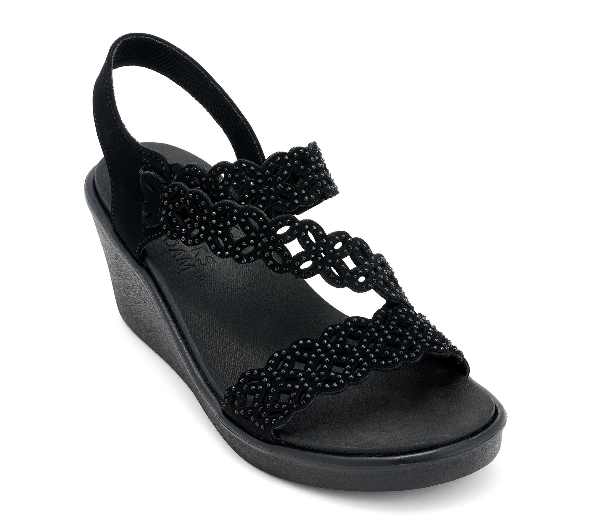 "As Is" Skechers Cali Rumble On Rhinestone Slingback Wedge
