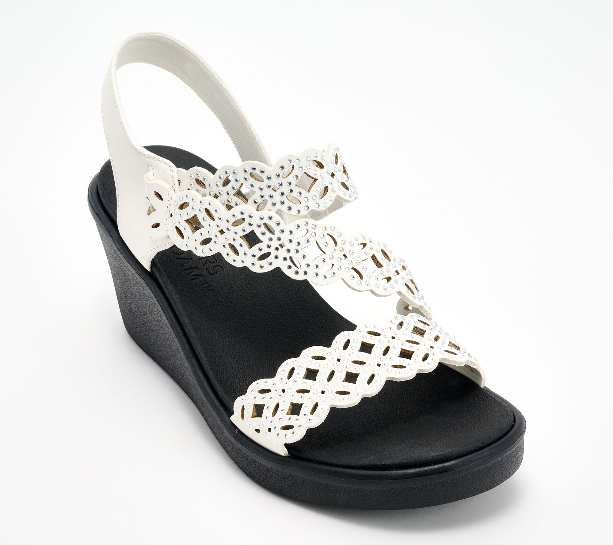 "As Is" Skechers Cali Rumble On Rhinestone Slingback Wedge