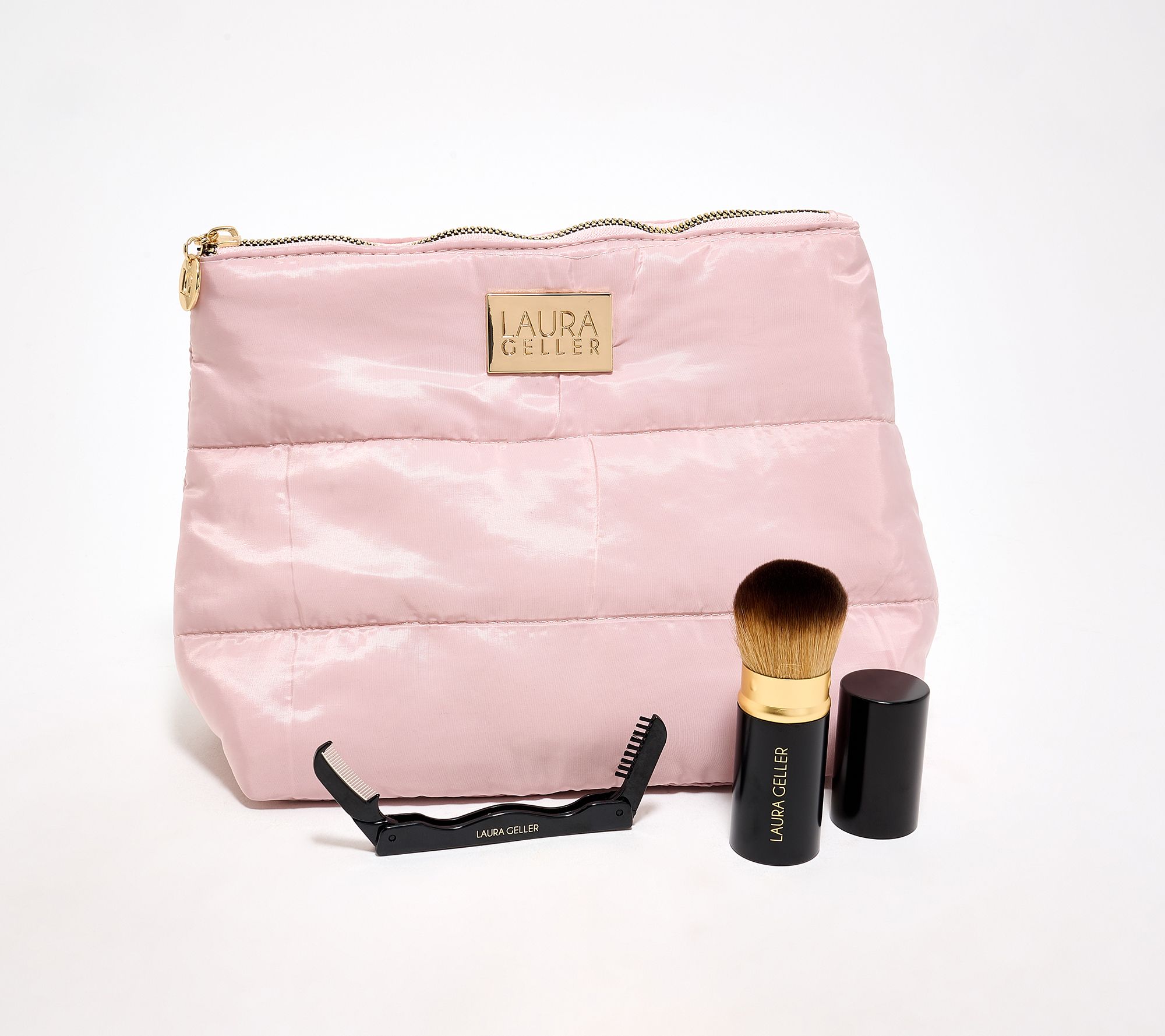 Laura Geller Kabuki Brush, Brow & Lash Comb,and Bag