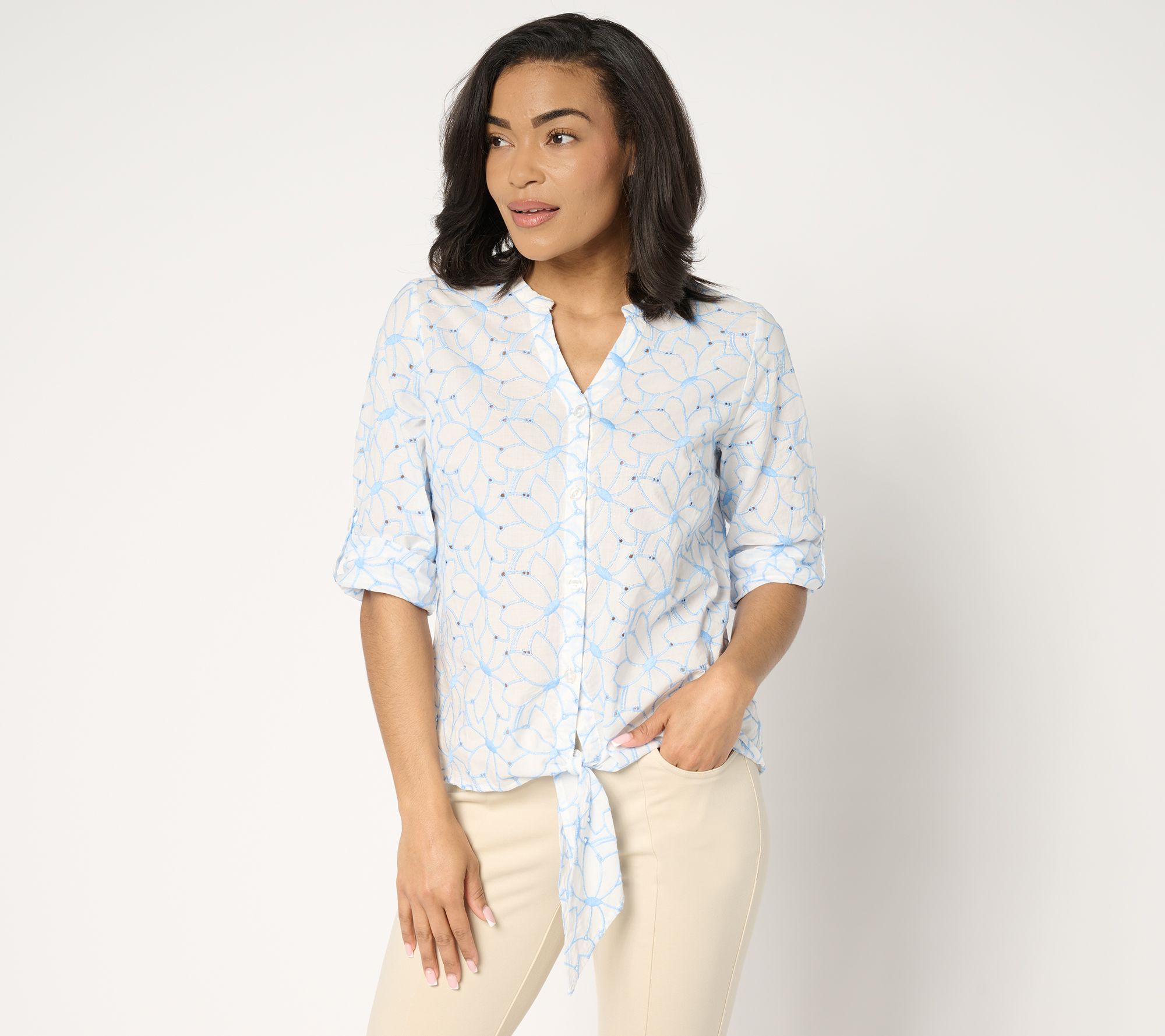 "As Is" Bellisima by Kim Gravel Make My Daisy 100% Cotton Blouse