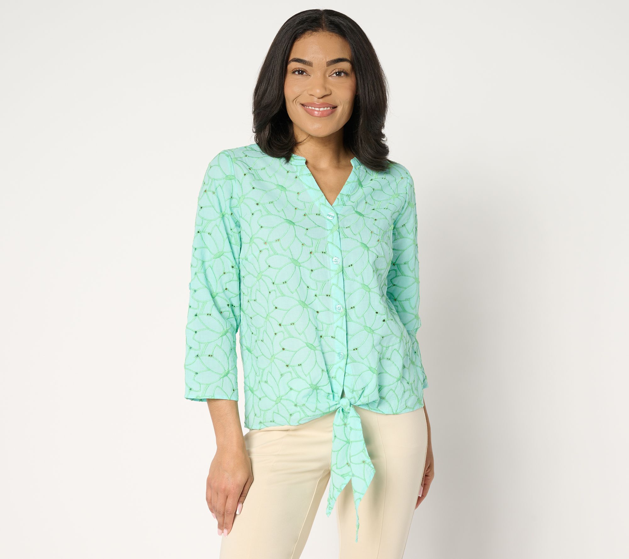 "As Is" Bellisima by Kim Gravel Make My Daisy 100% Cotton Blouse