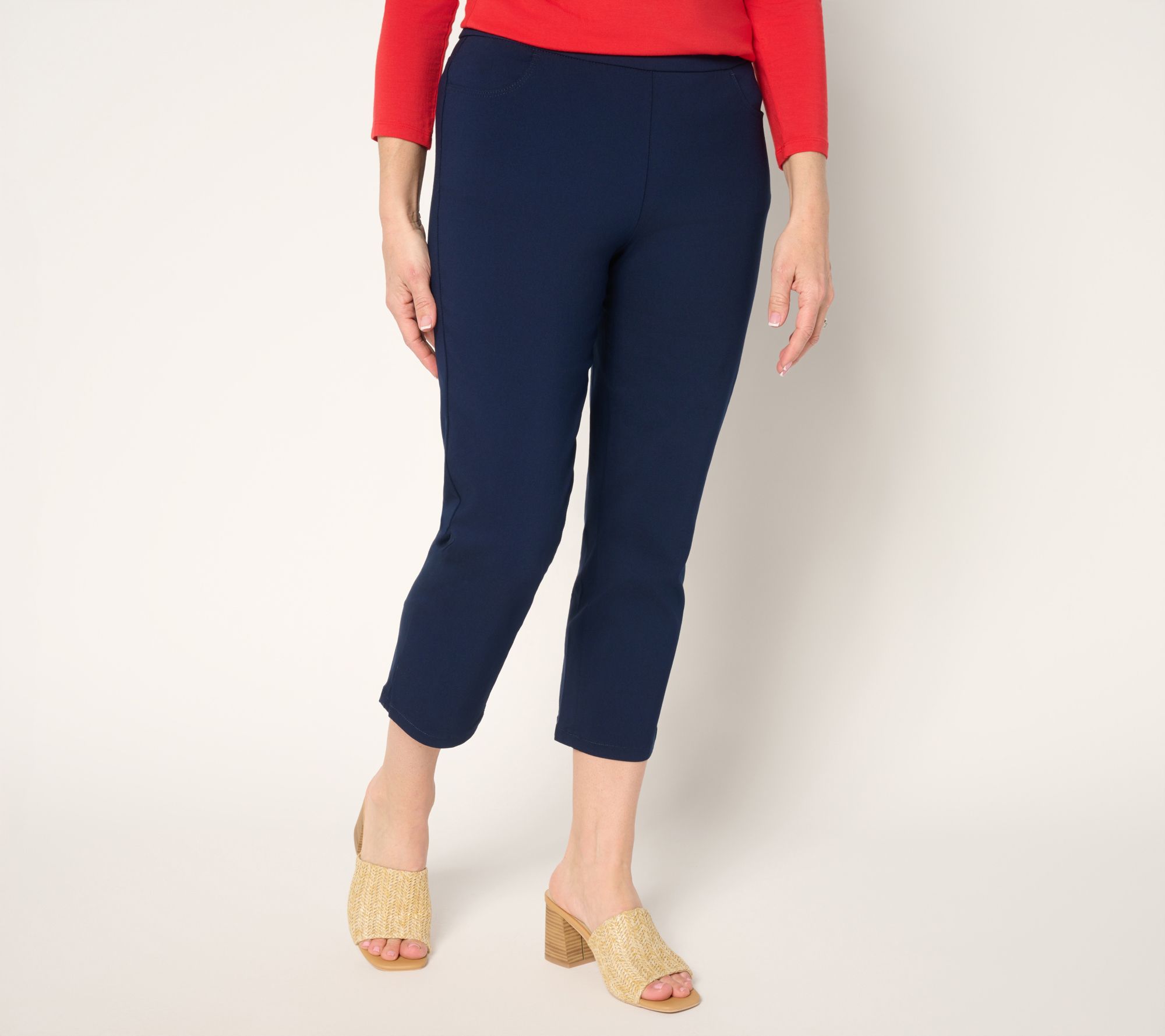 "As Is" Susan Graver Petite Ultra Stretch Slim Leg Crop Pants