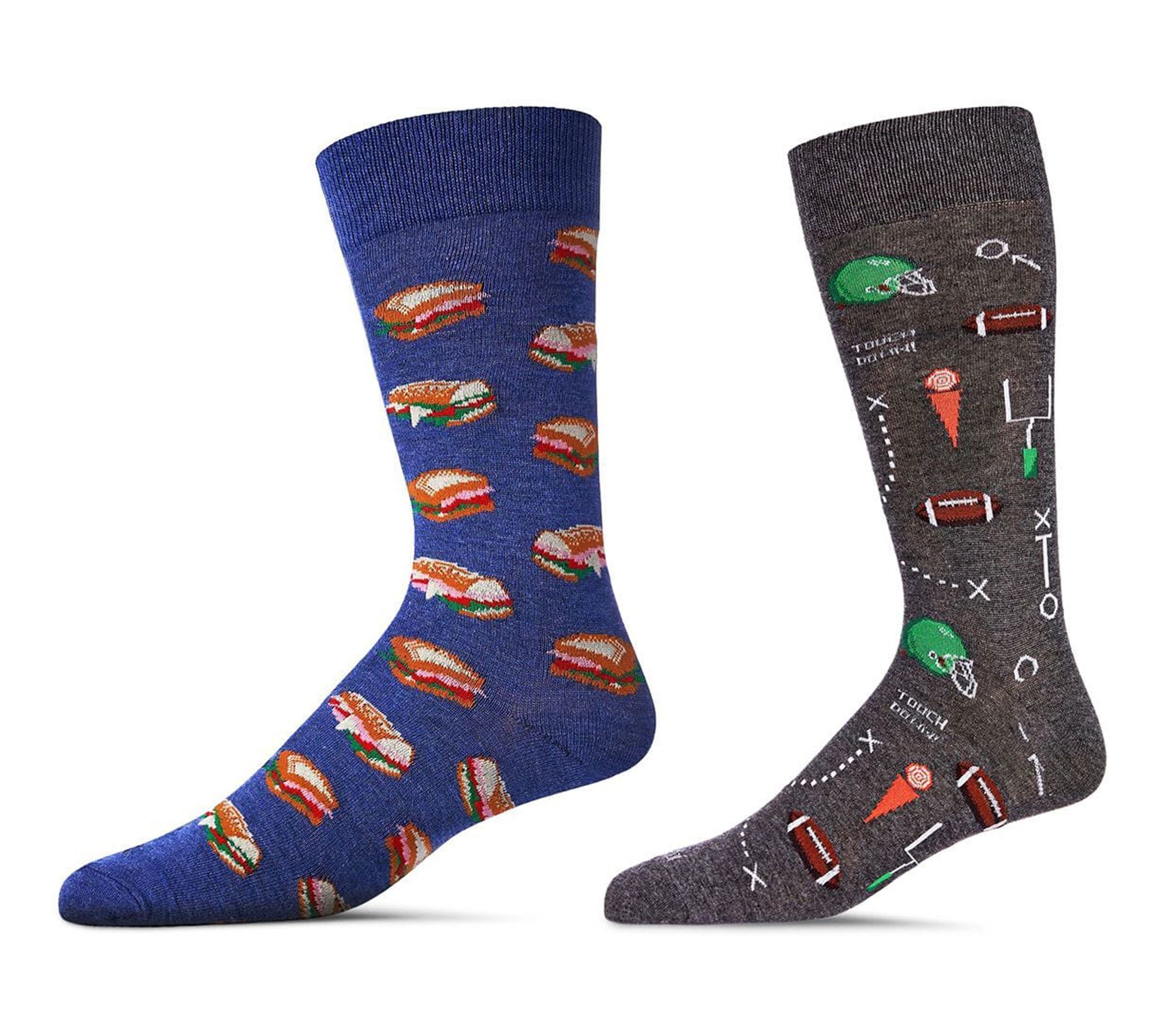 MeMoi Men's Set of 2 Novelty Crew Socks