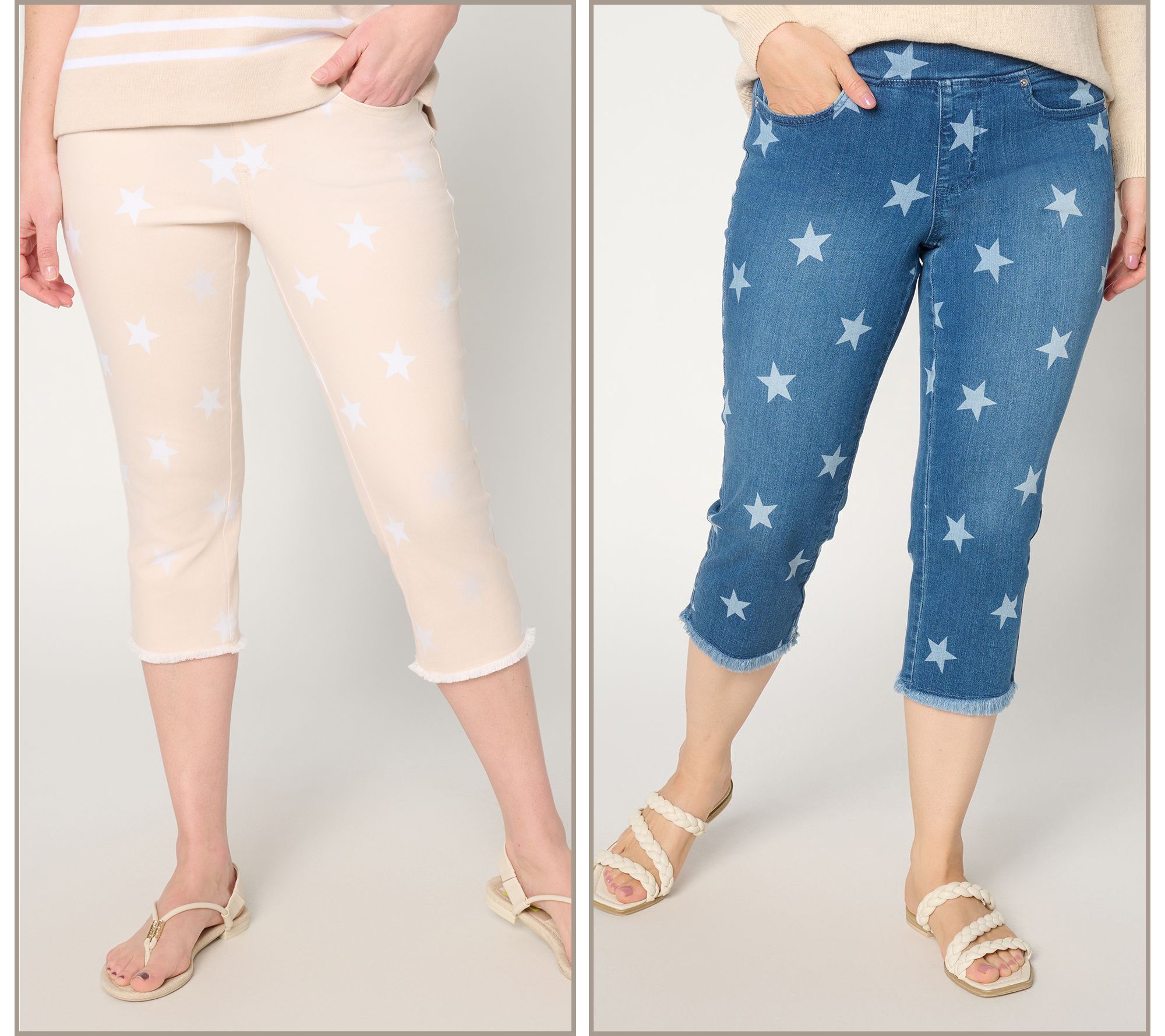 Belle by Kim Gravel TripleLuxe Star Frayed Capri