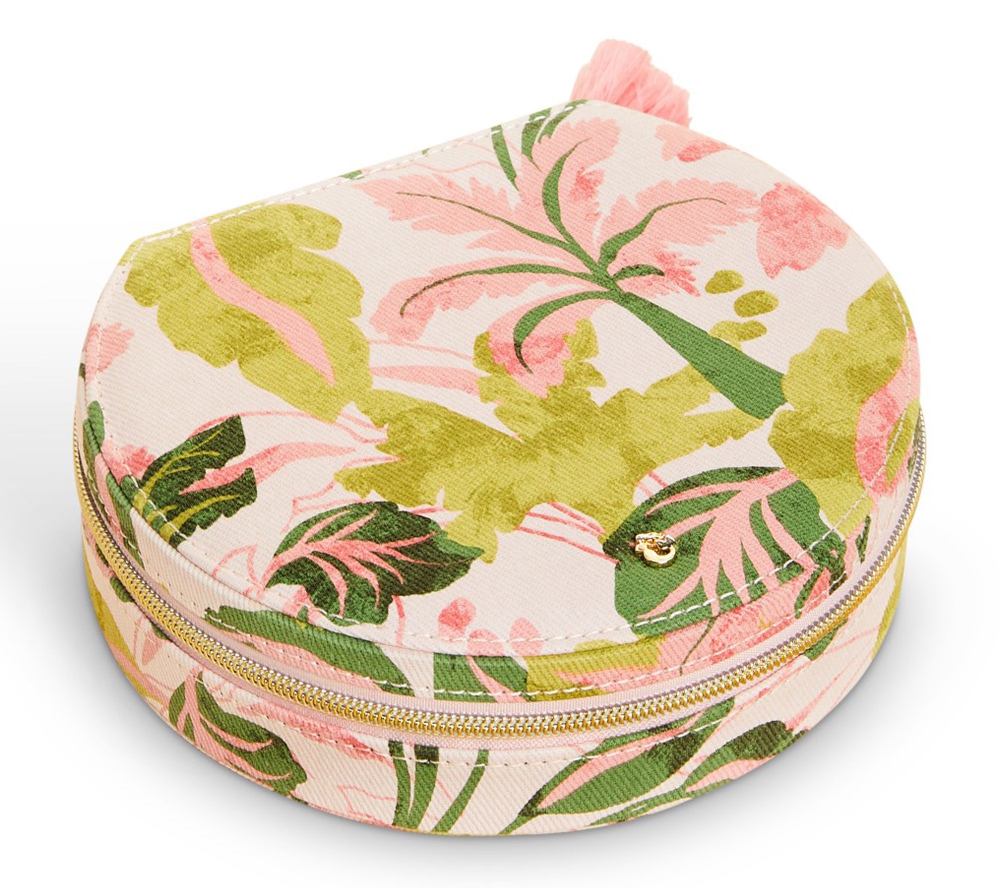 Spartina 449 Large Round Jewelry Travel Case Palm Paradise
