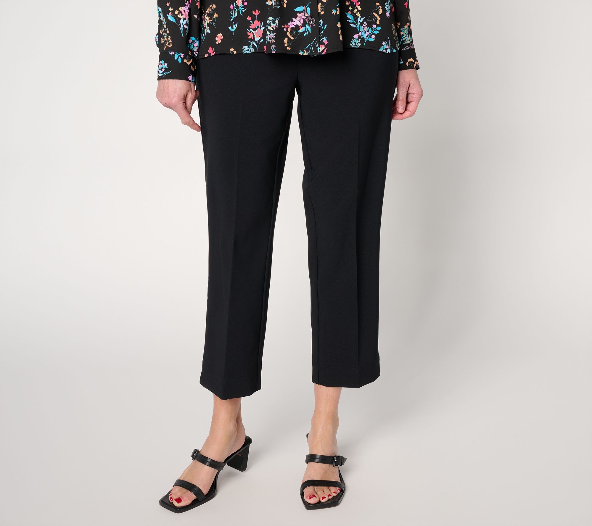 Joan Rivers Regular Bi-Stretch Twill Straight Leg Crop Pants