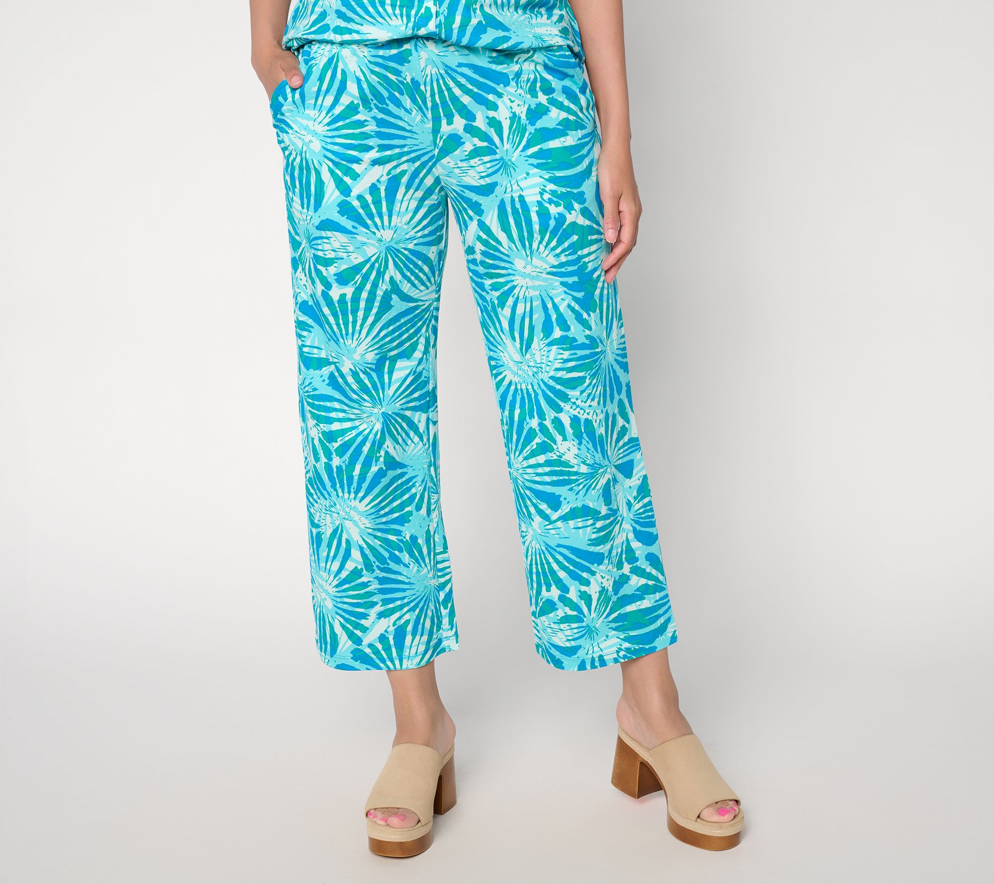 Belle Beach by Kim Gravel Petite Cabana Knit Sunburst Sands Crop Pant