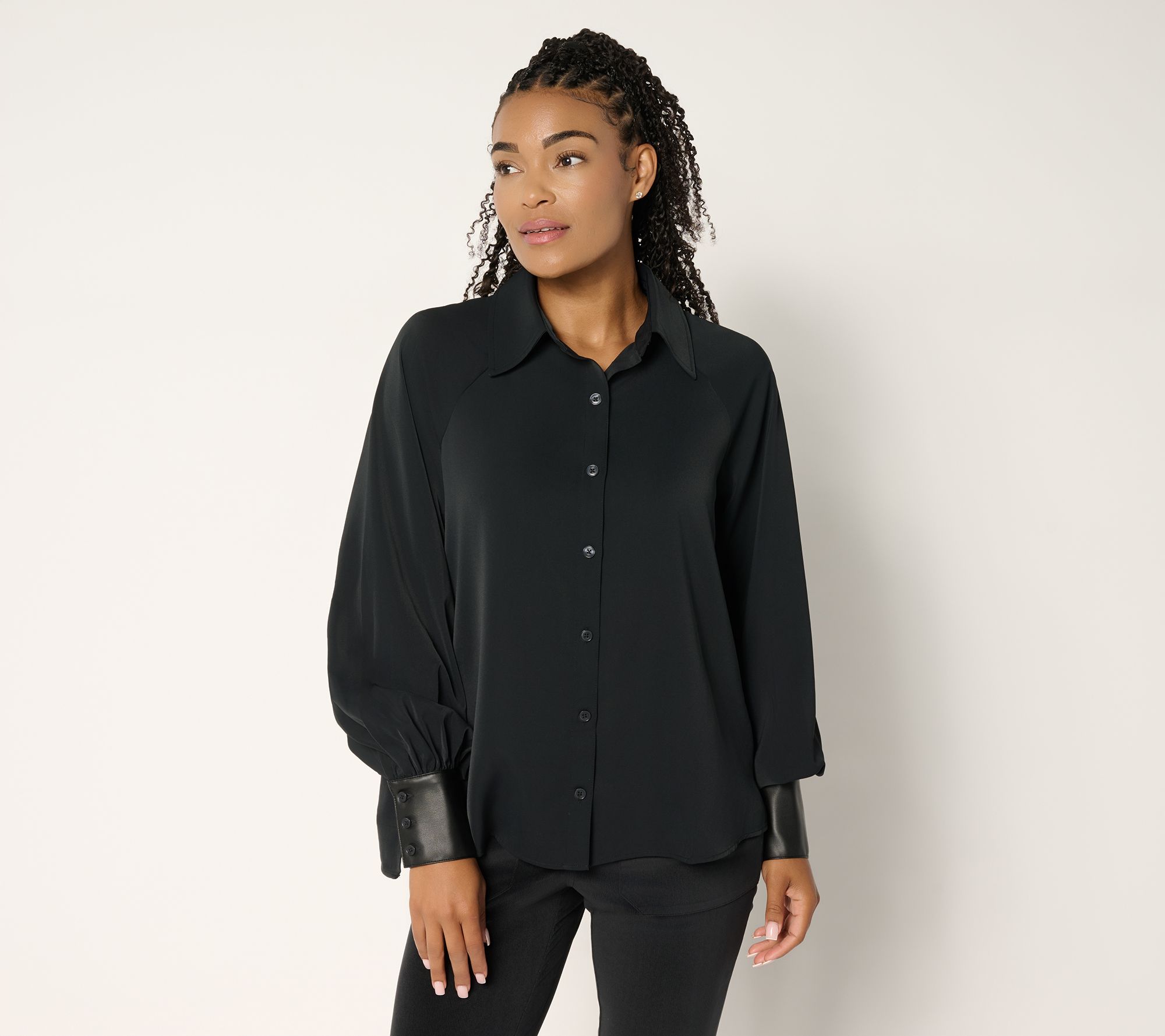 "As Is" Martha Stewart Signature Raglan Sleeve Blouse w/ Cuff