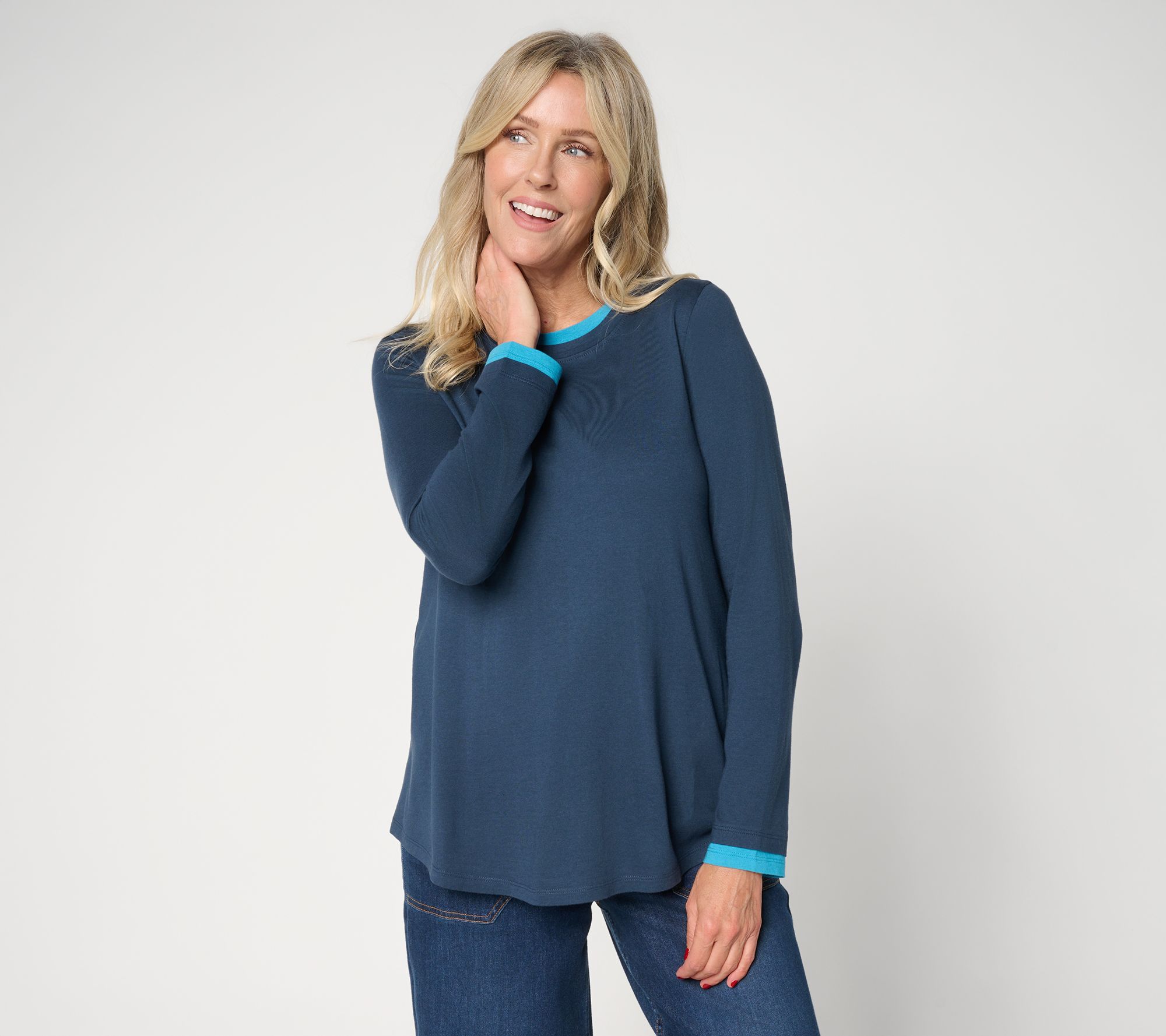 "As Is" LOGO Principles by Lori Goldstein Double Layer Long Sleeve Top