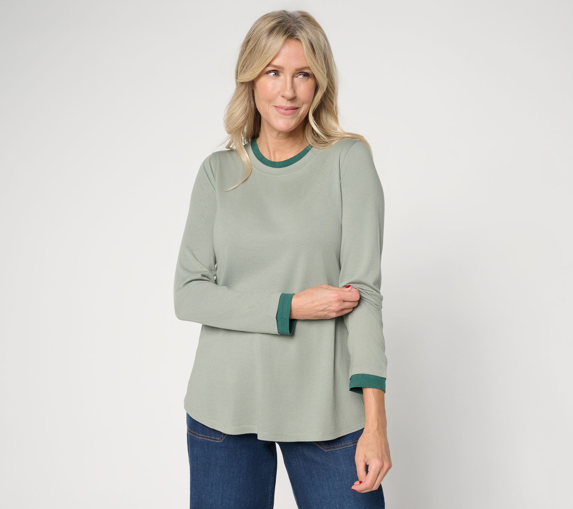 "As Is" LOGO Principles by Lori Goldstein Double Layer Long Sleeve Top