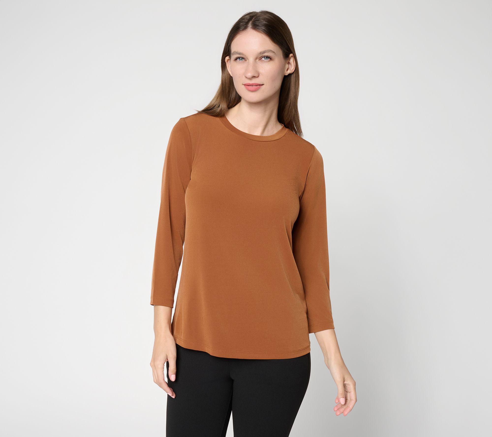Susan Graver Essentials Liquid Knit Crew Neck Top