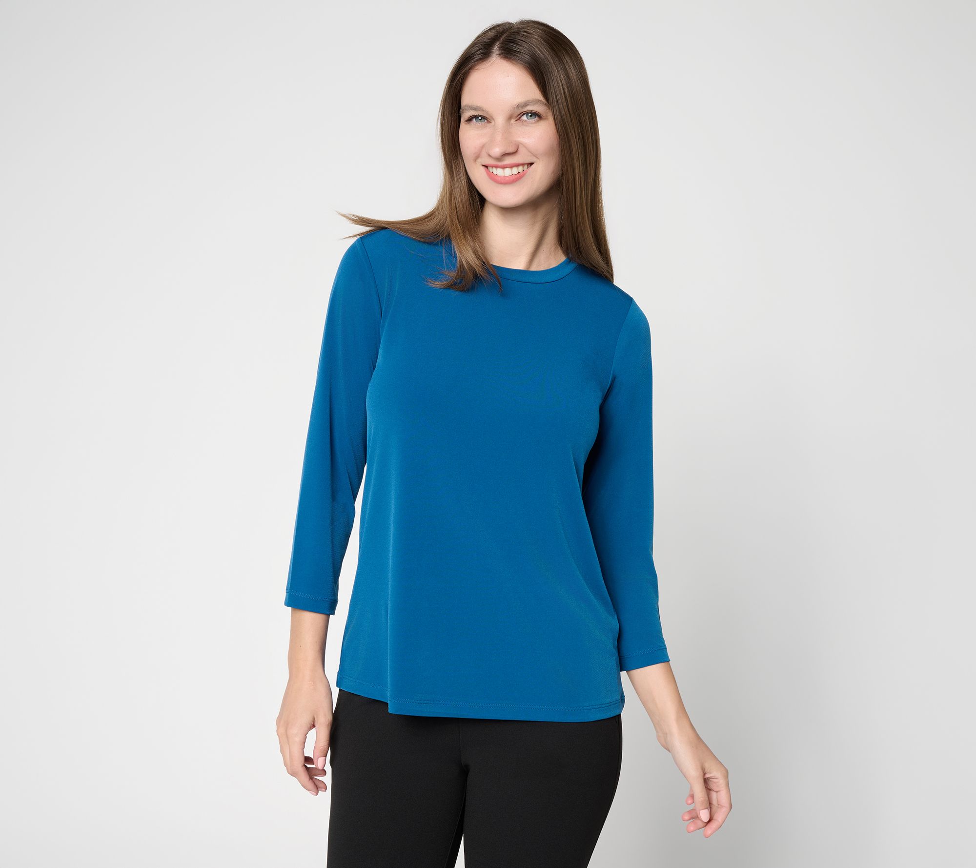 Susan Graver Essentials Liquid Knit Crew-Neck Top