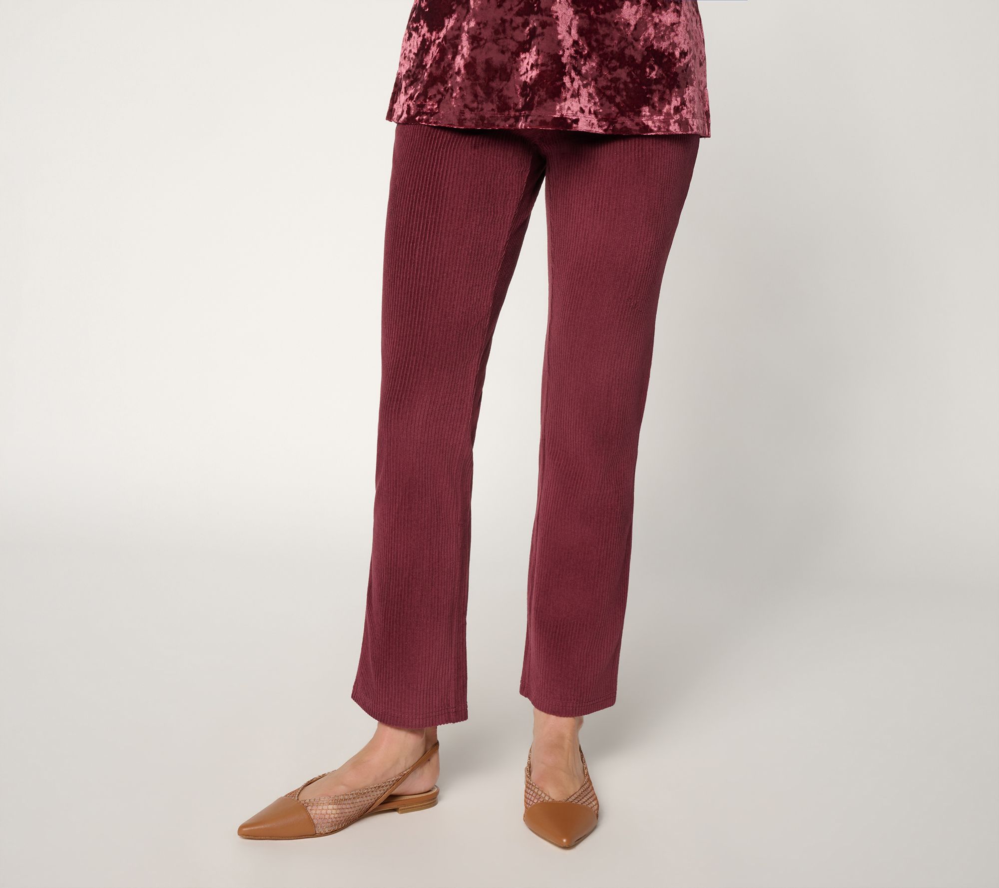 Belle by Kim Gravel Knit Corduroy Front Patch Pocket Jeans