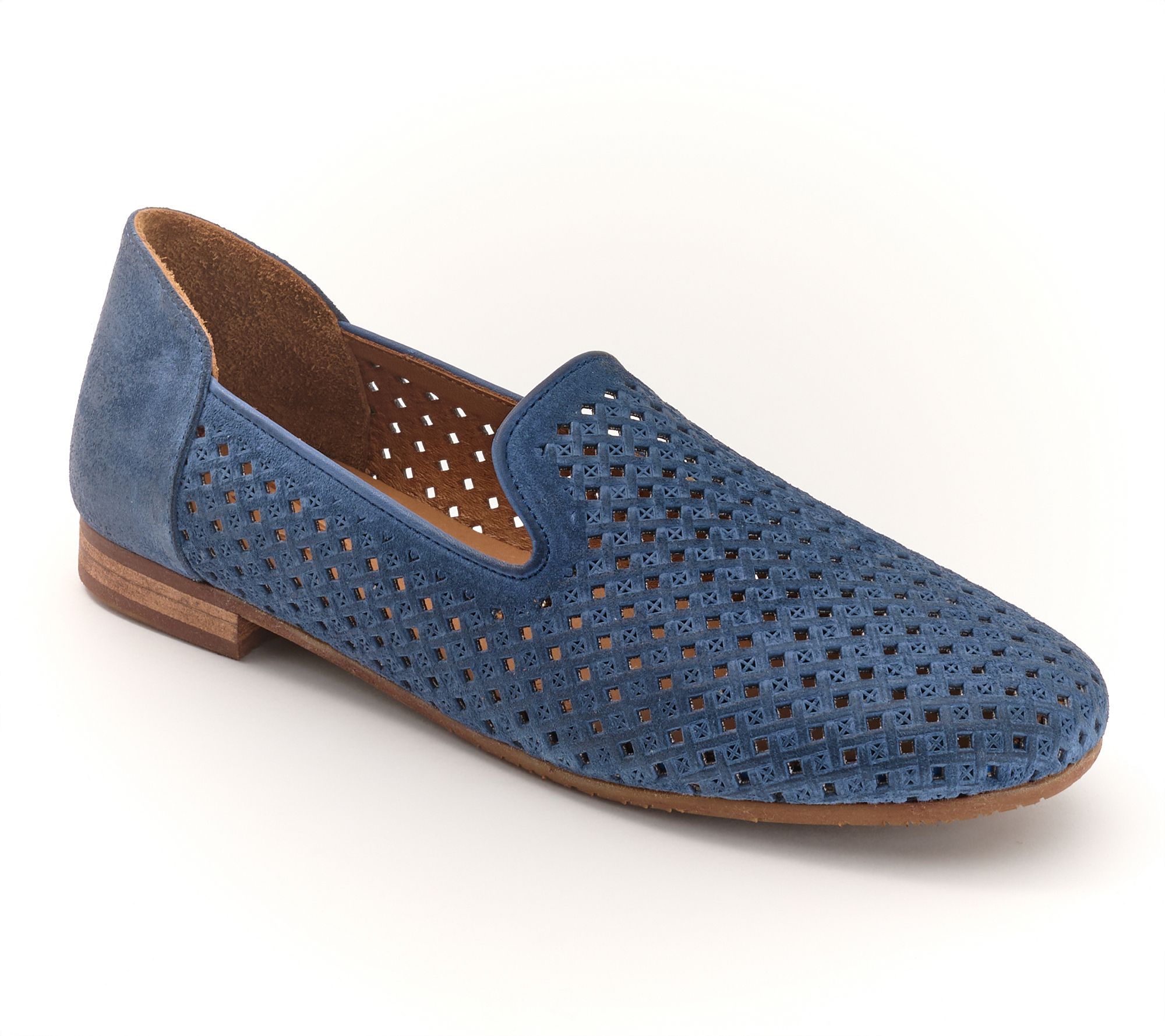 "As Is" Miz Mooz Suede Perforated Slip-Ons- Paola