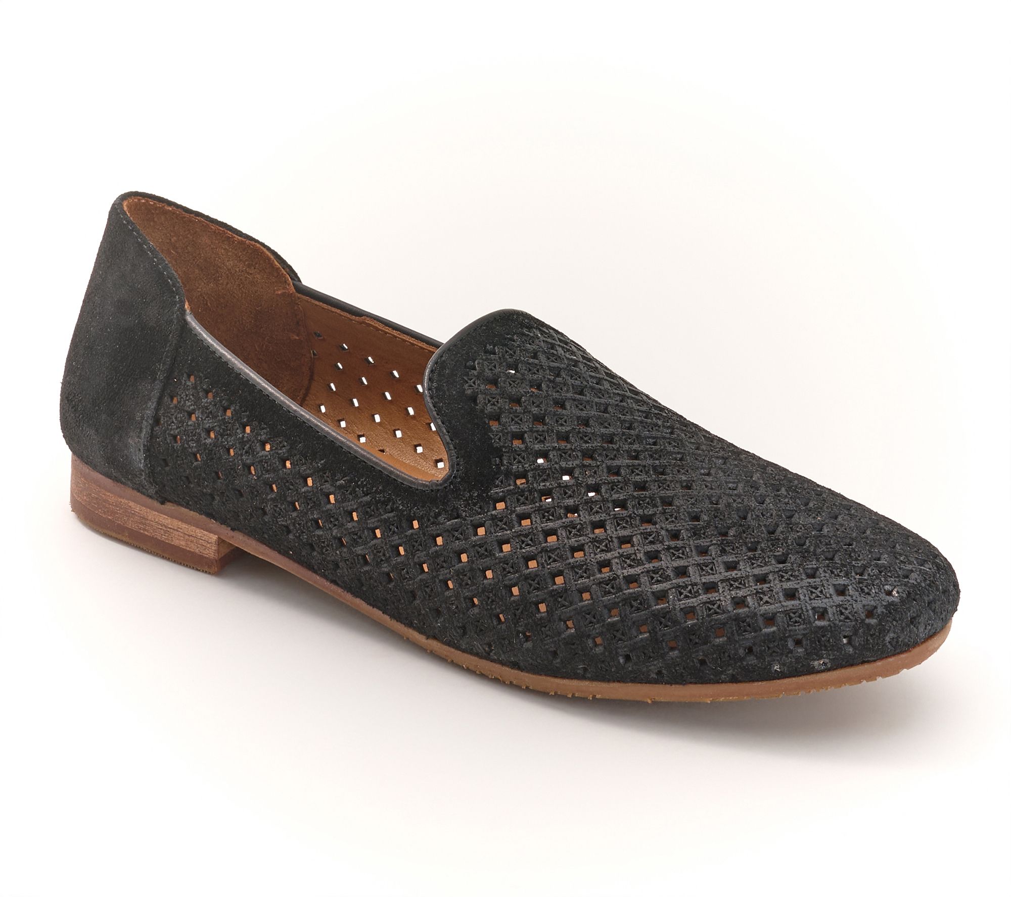 "As Is" Miz Mooz Suede Perforated Slip-Ons- Paola
