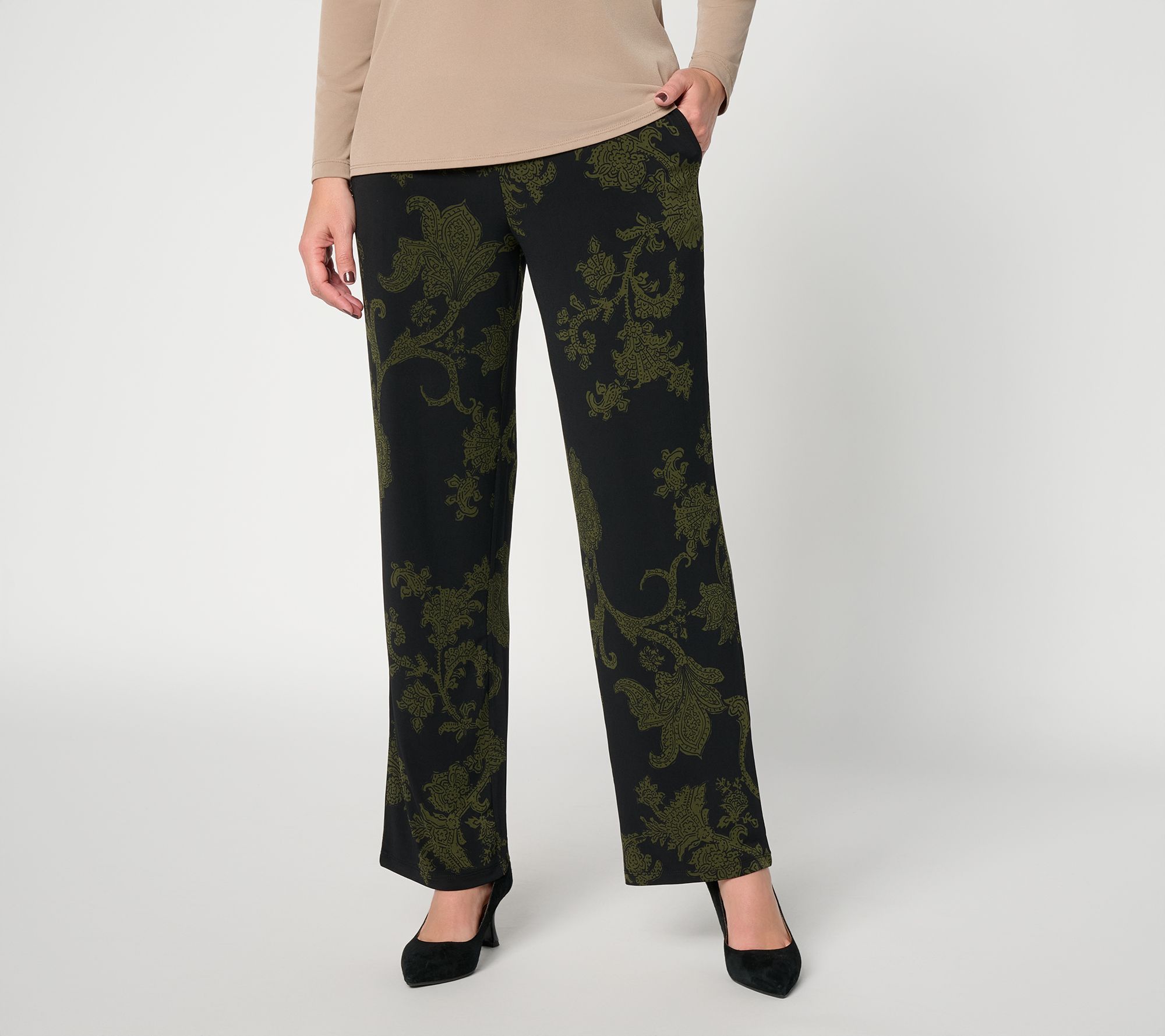  Susan Graver Regular Printed LK Luxe Wide Leg Pants