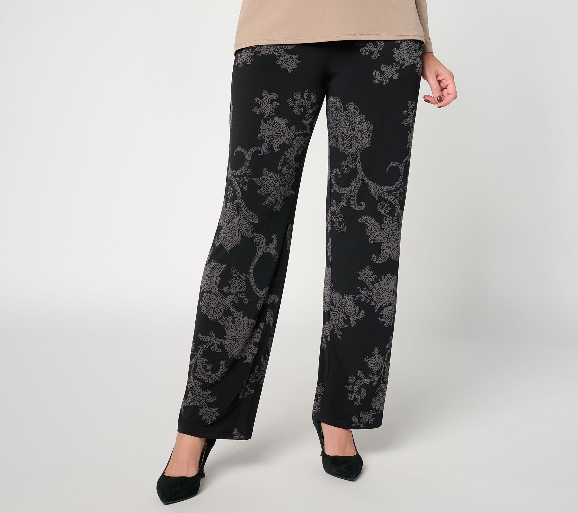 Susan Graver Regular Printed LK Luxe Wide Leg Pants