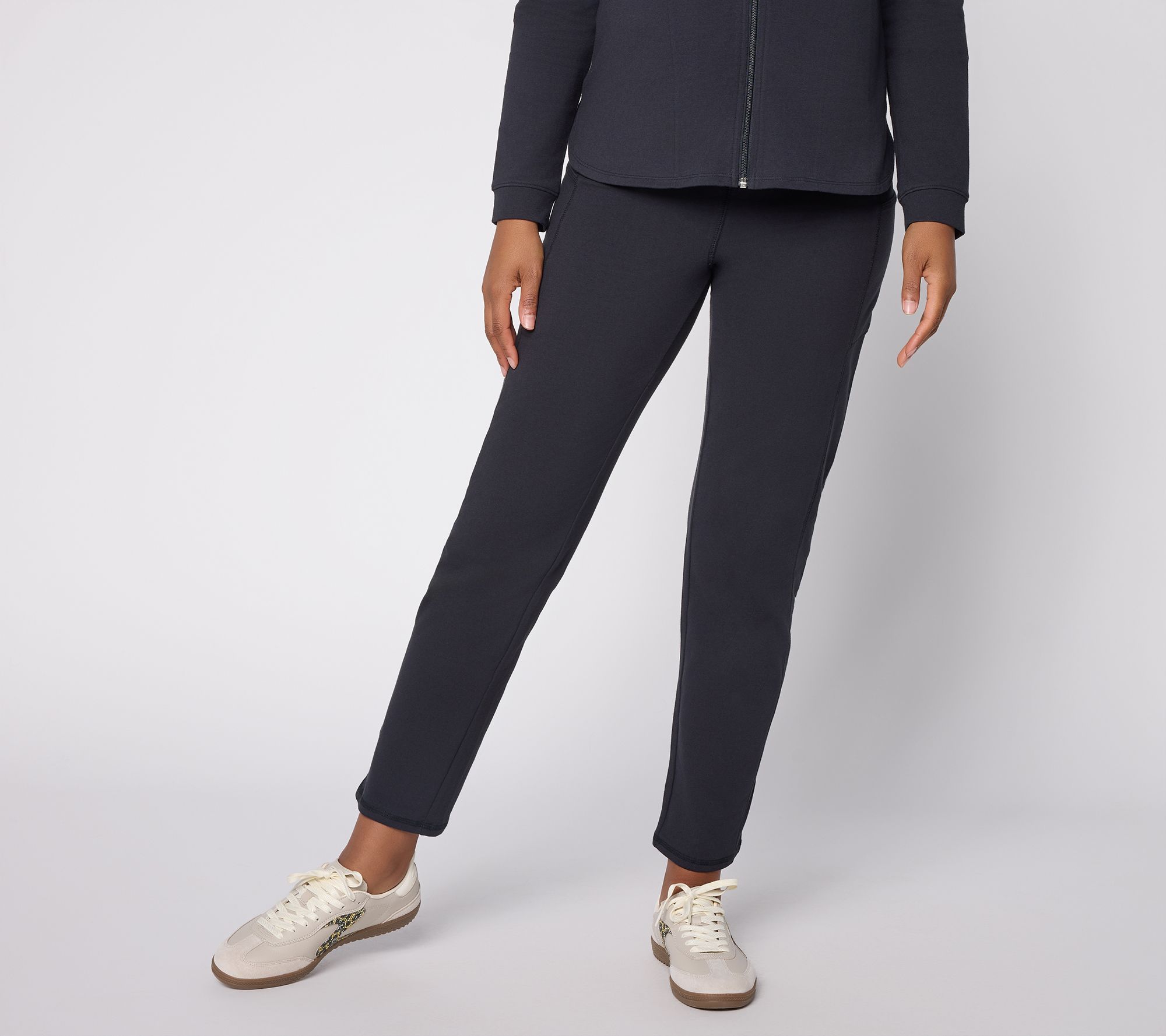 "As Is" Denim & Co. Active Petite Stretch Straight Leg Pants