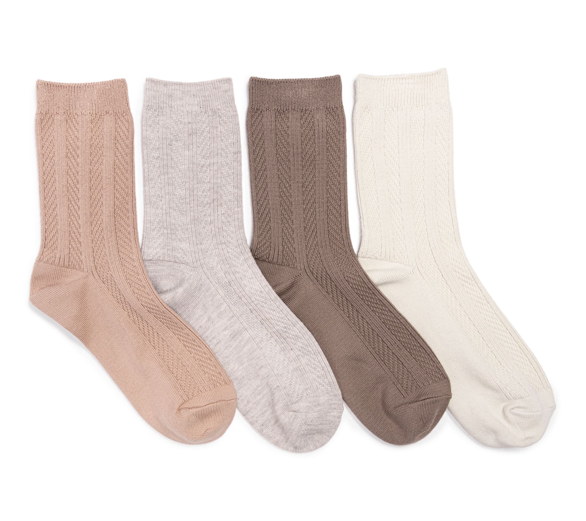 Muk Luks 4 PK Auralume 6" Crew Sock