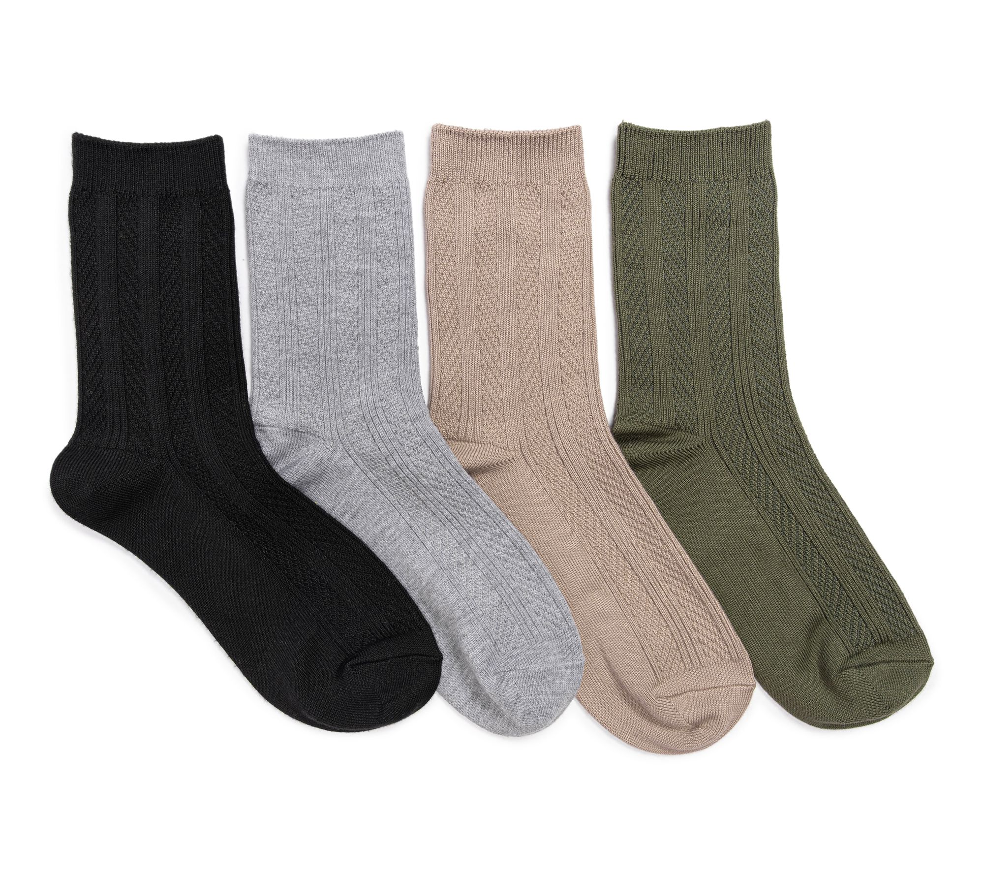 Muk Luks 4 PK Auralume 6" Crew Sock