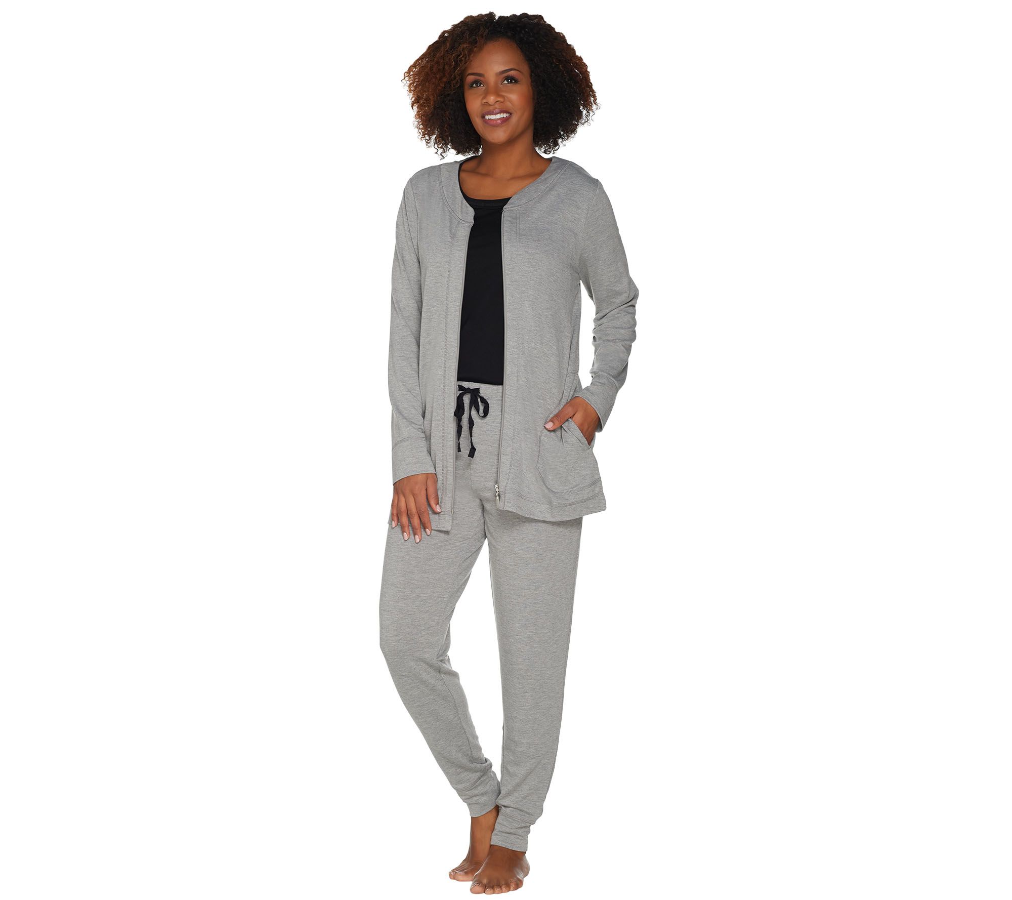 Carole Hochman French Terry 3 Piece Jogger Pant Lounge Set - A302146