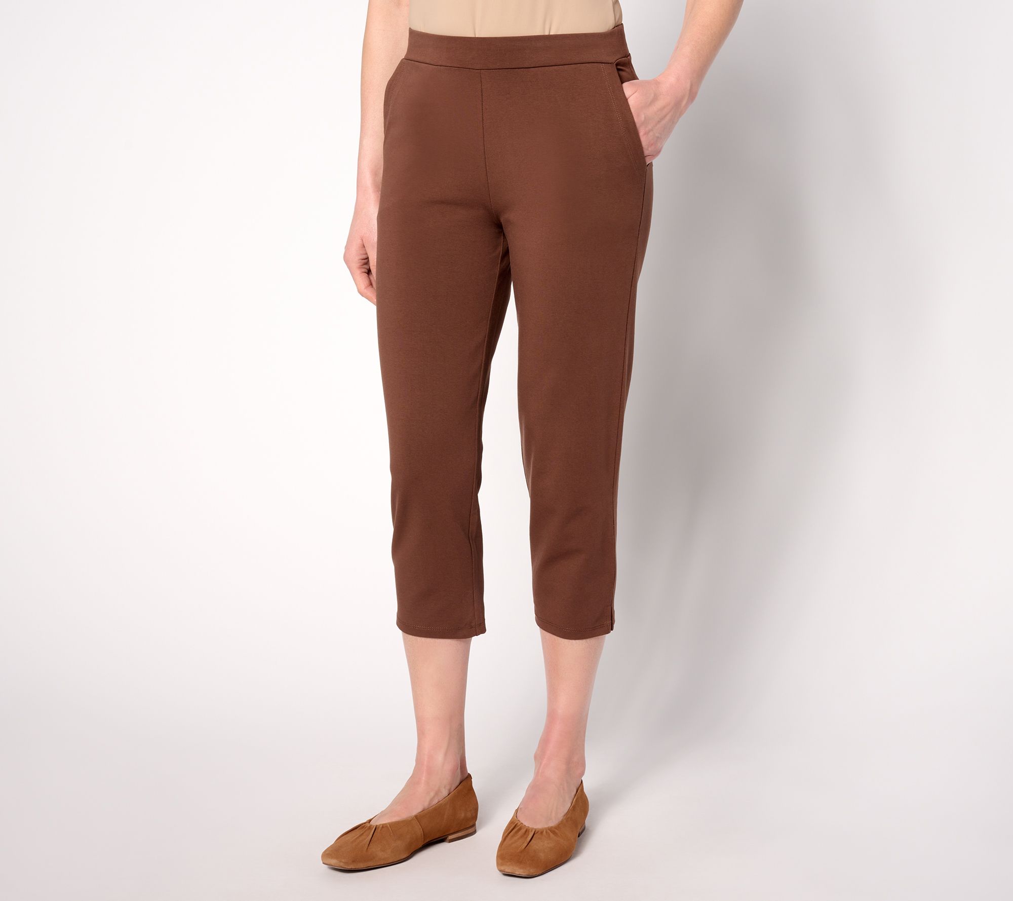 Style & Co Womens Ladies Brown Seamed Ponte Leggings Plus Size 22W 