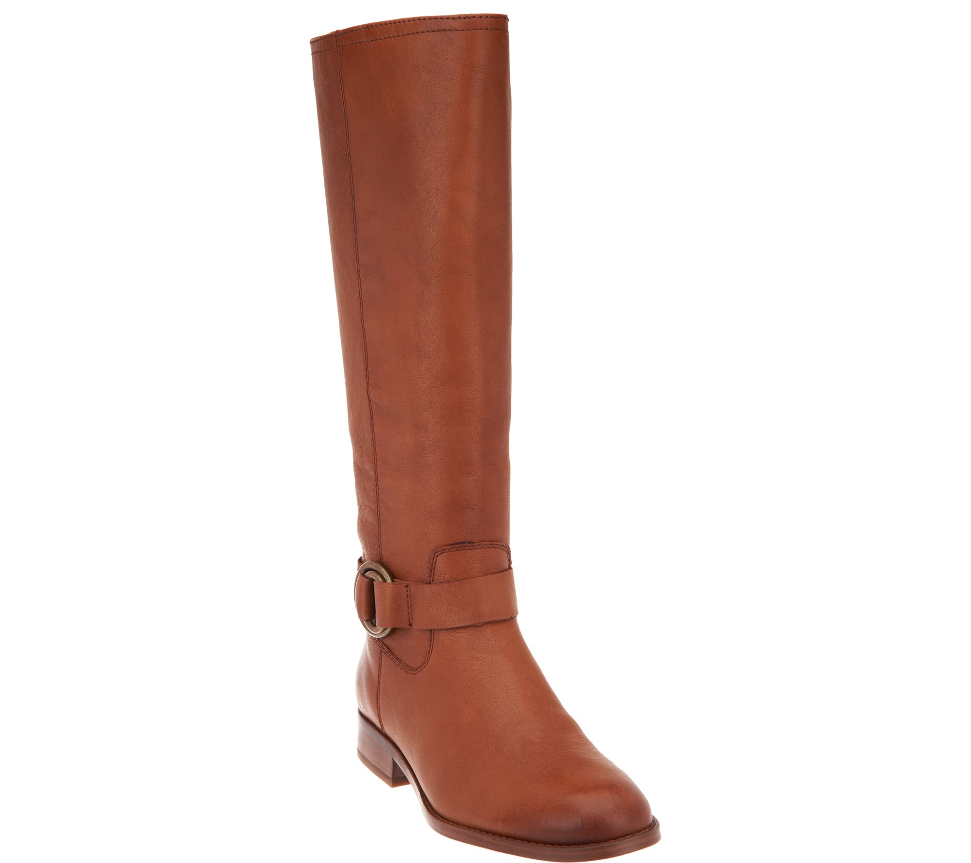 frye & co. Medium Calf Leather Side Zip Tall Boots - Adelaide - QVC.com