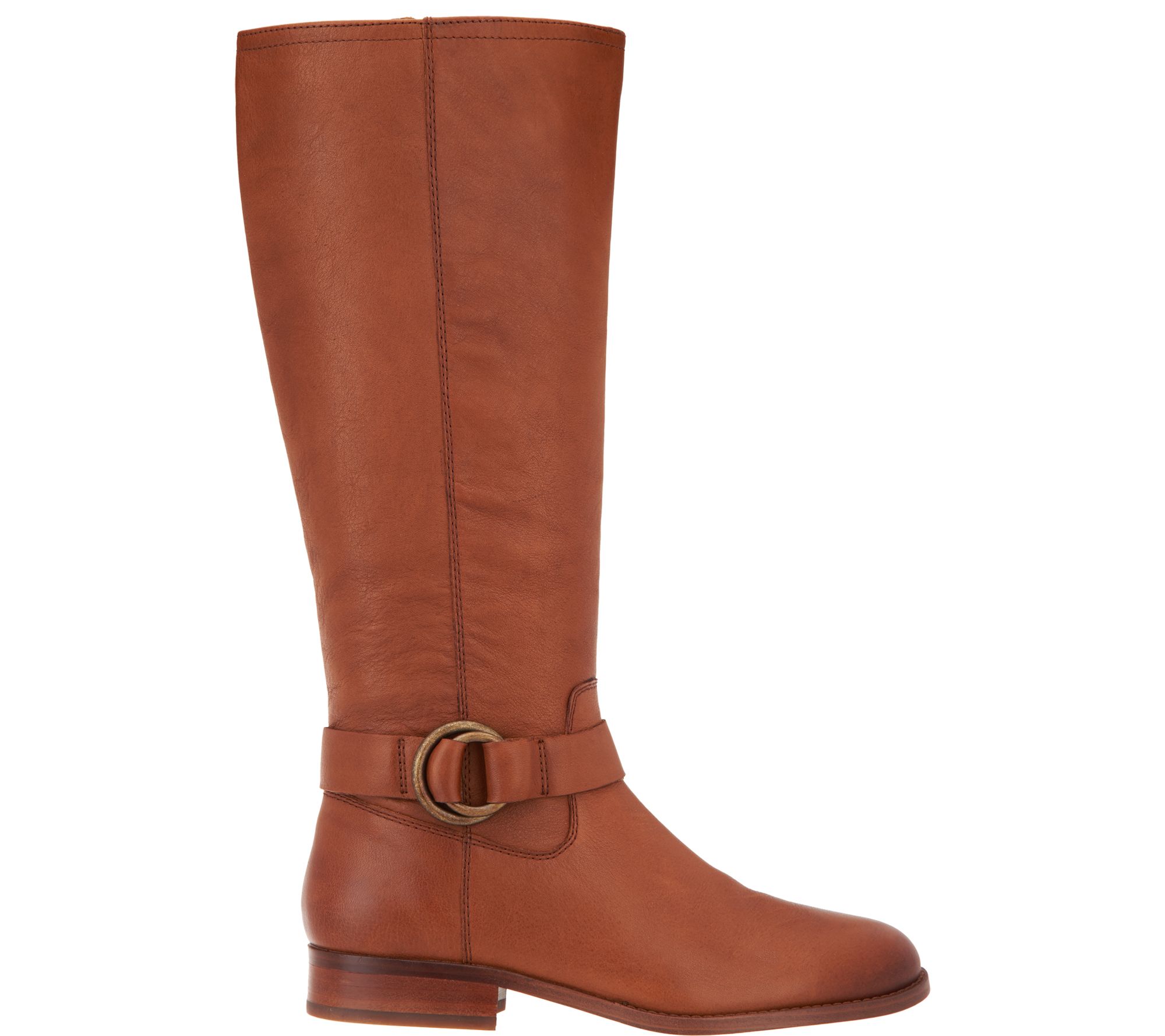 frye & co. Medium Calf Leather Side Zip Tall Boots - Adelaide - QVC.com