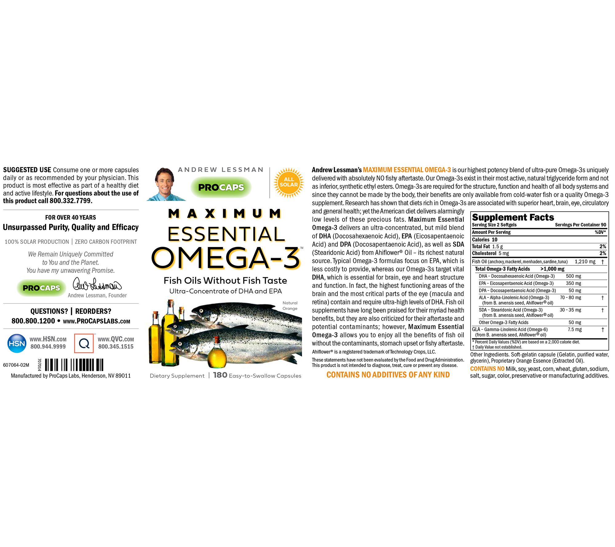 Omega-3 Fish Oil 1000mg - Softgels - HSN