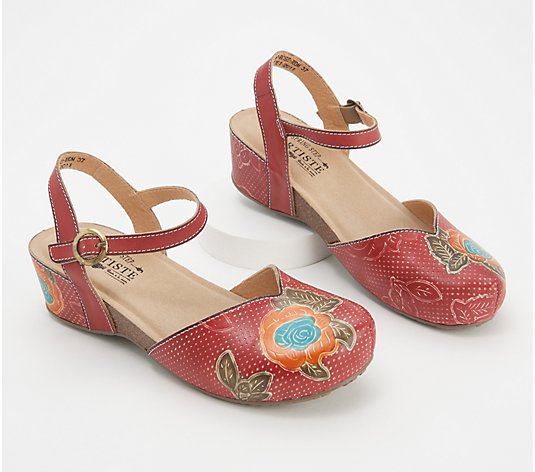 L'Artiste by Spring Step Leather Wedge Clogs - Lizzie Rose