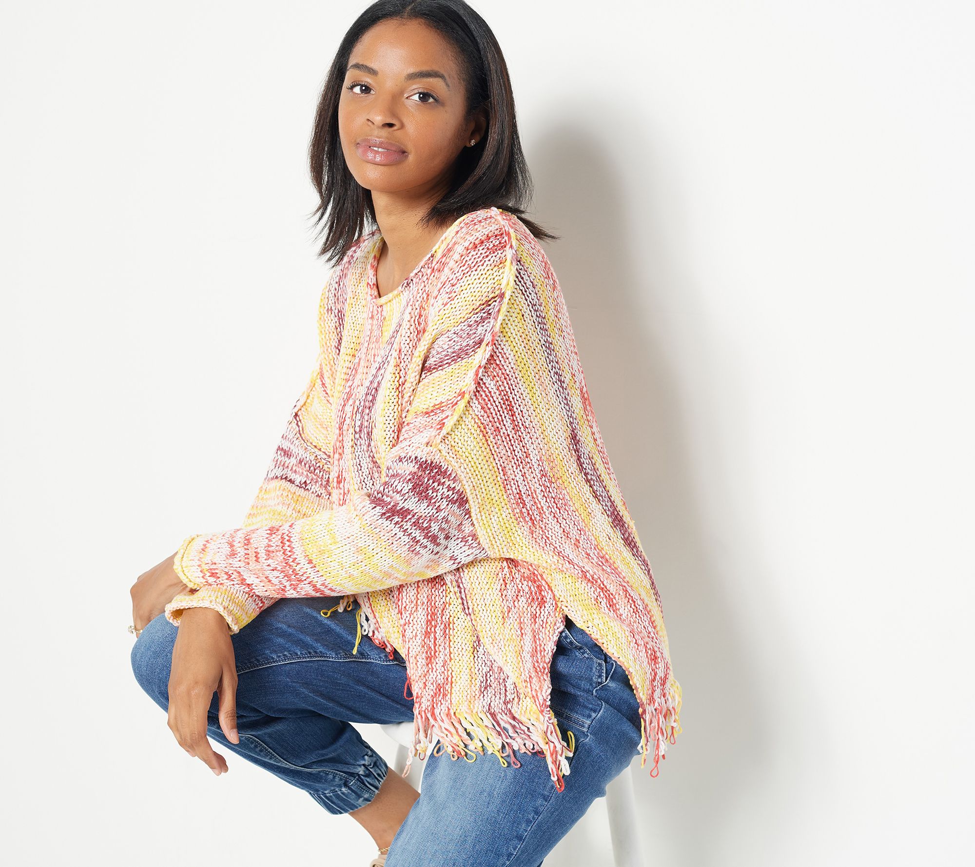 Laurie Felt Baja Sweater with Fringe Hem Detail - A399746