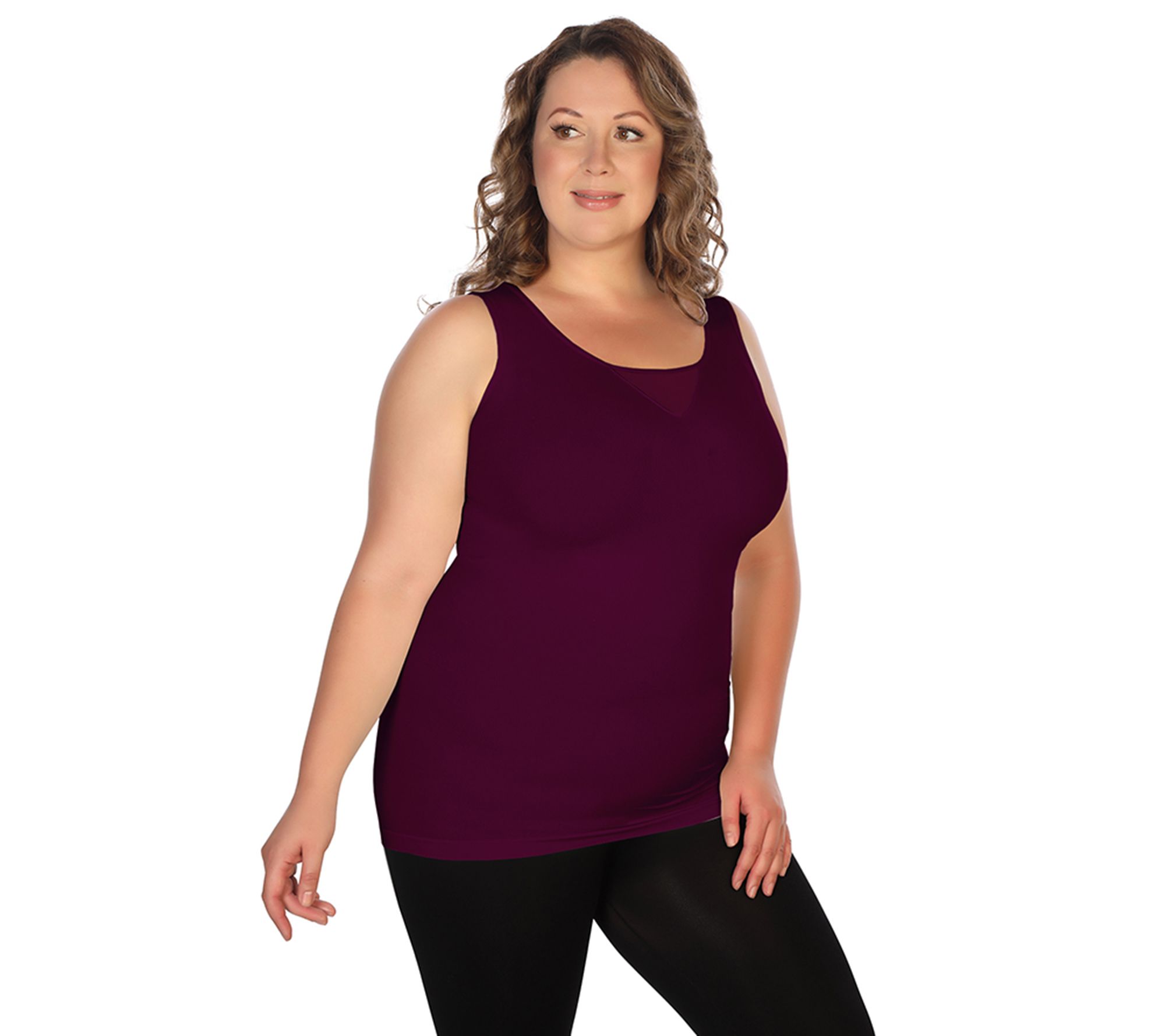 skinnytees Plus Mesh V-Neck Tank