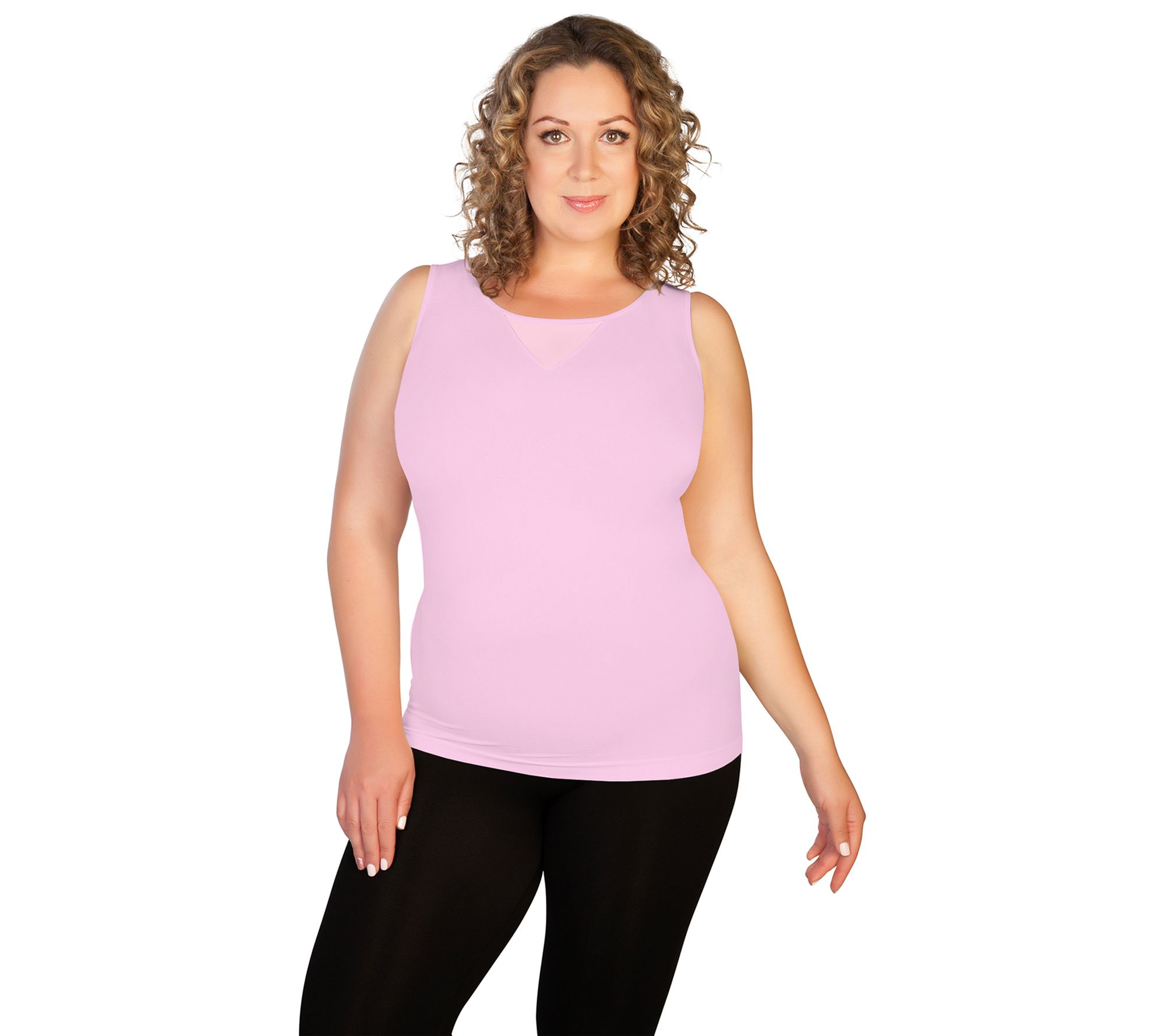 skinnytees Plus Mesh V-Neck Tank