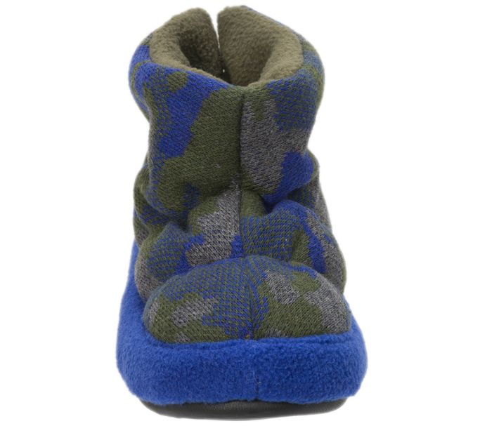 Dearfoams Kid's Camo and Fleece Bootie Slippers