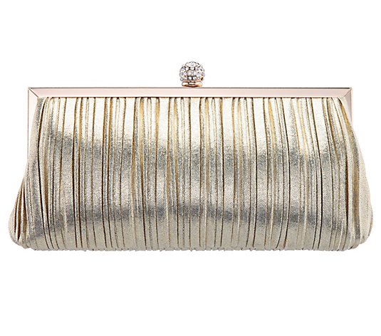 Nina Handbags Pleated Frame Clutch - Ani - QVC.com