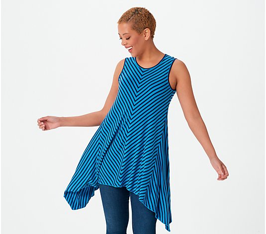 "As Is" Truth + Style Knit Striped Sleeveless A- Line Tunic