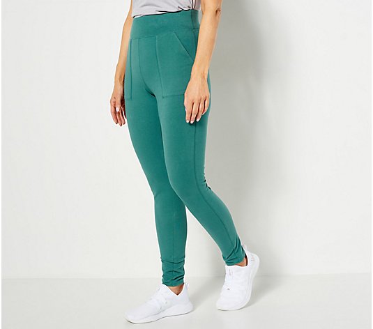 Denim & Co. Active Tall Duo Stretch Leggings with Wide Waistband