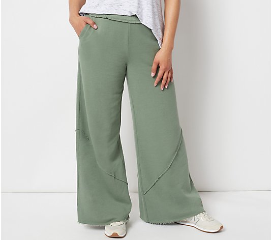 Peace Love World Reg Raw Seamed French Terry Wide Leg Pant