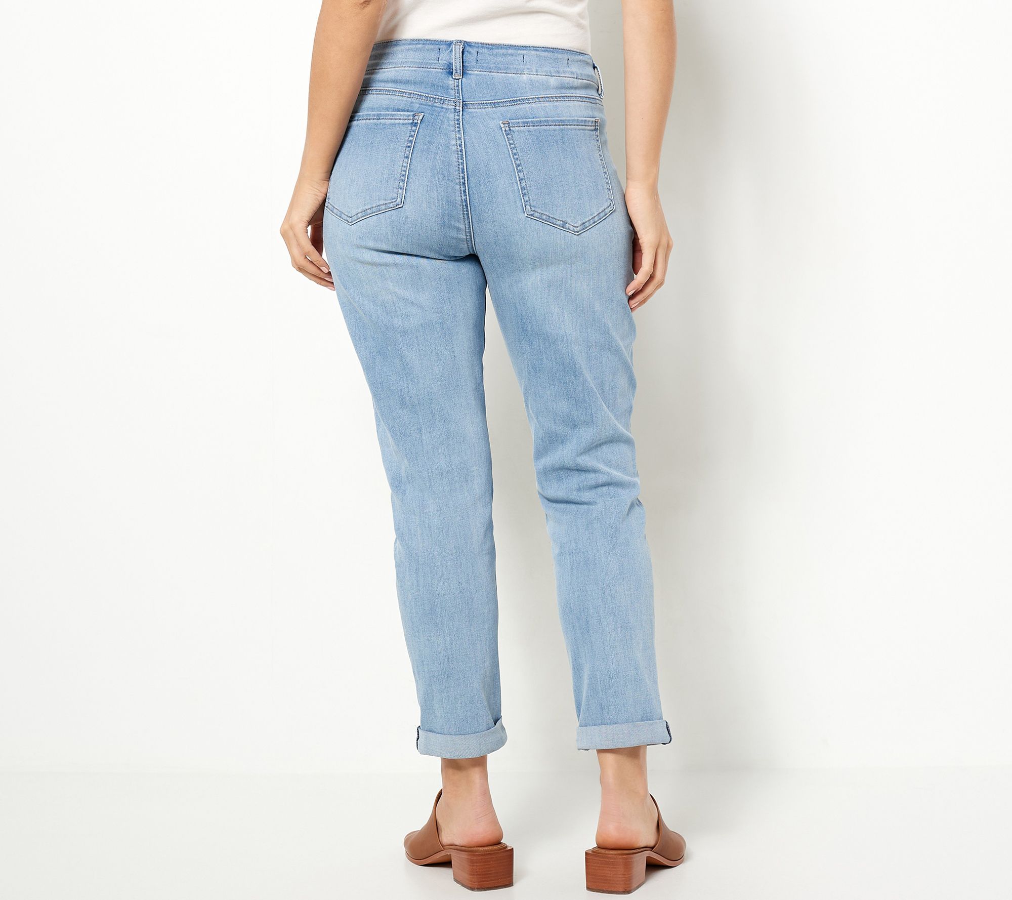 NYDJ High Rise Girlfriend Jean with Hollywood Waistband- Surfside - QVC.com