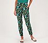 Denim & Co. Active Printed French Terry Slim Ankle Pants