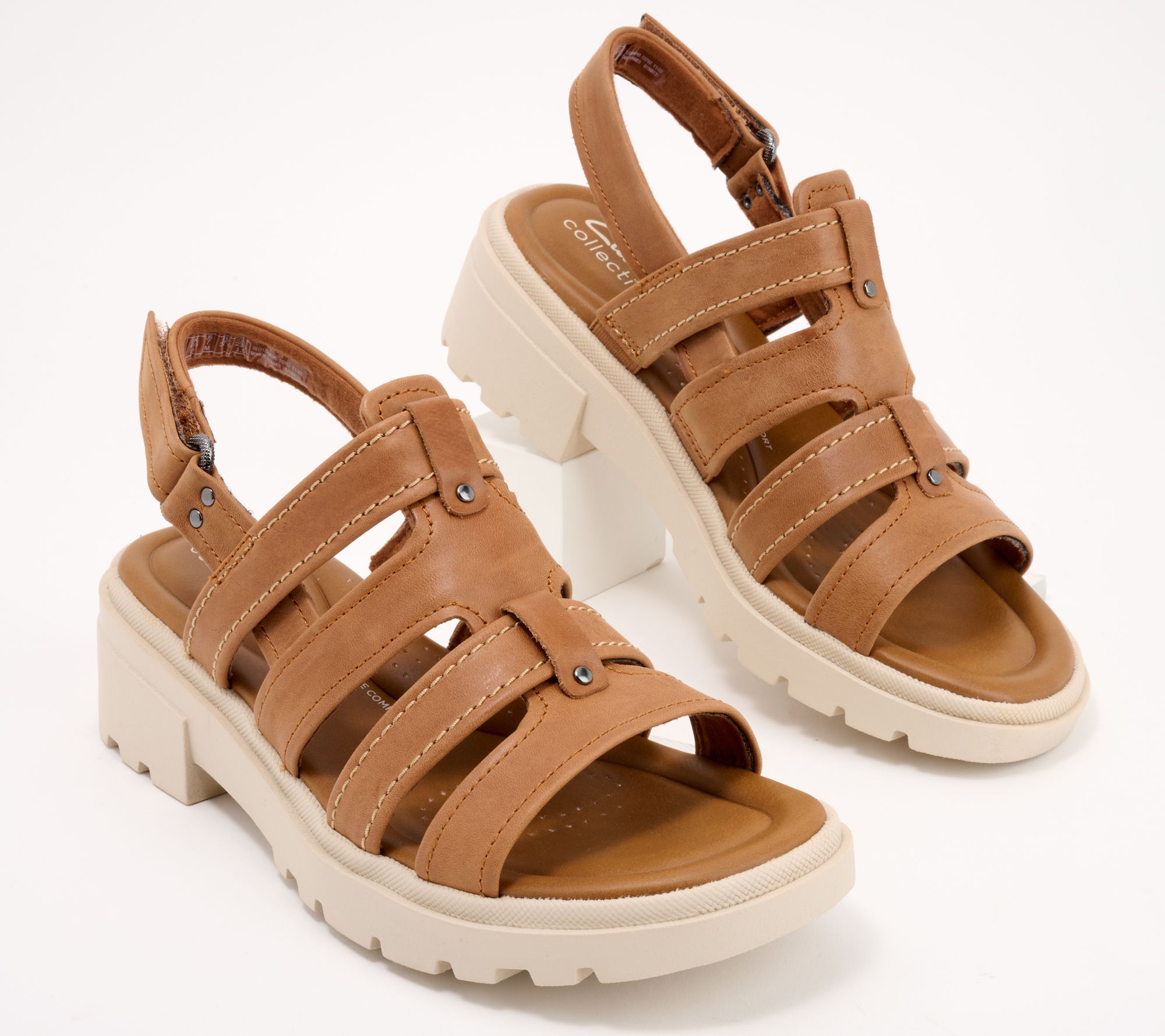 Simpático Desconexión a tiempo Clarks Collection Leather Sandals - Coast Shine - QVC.com