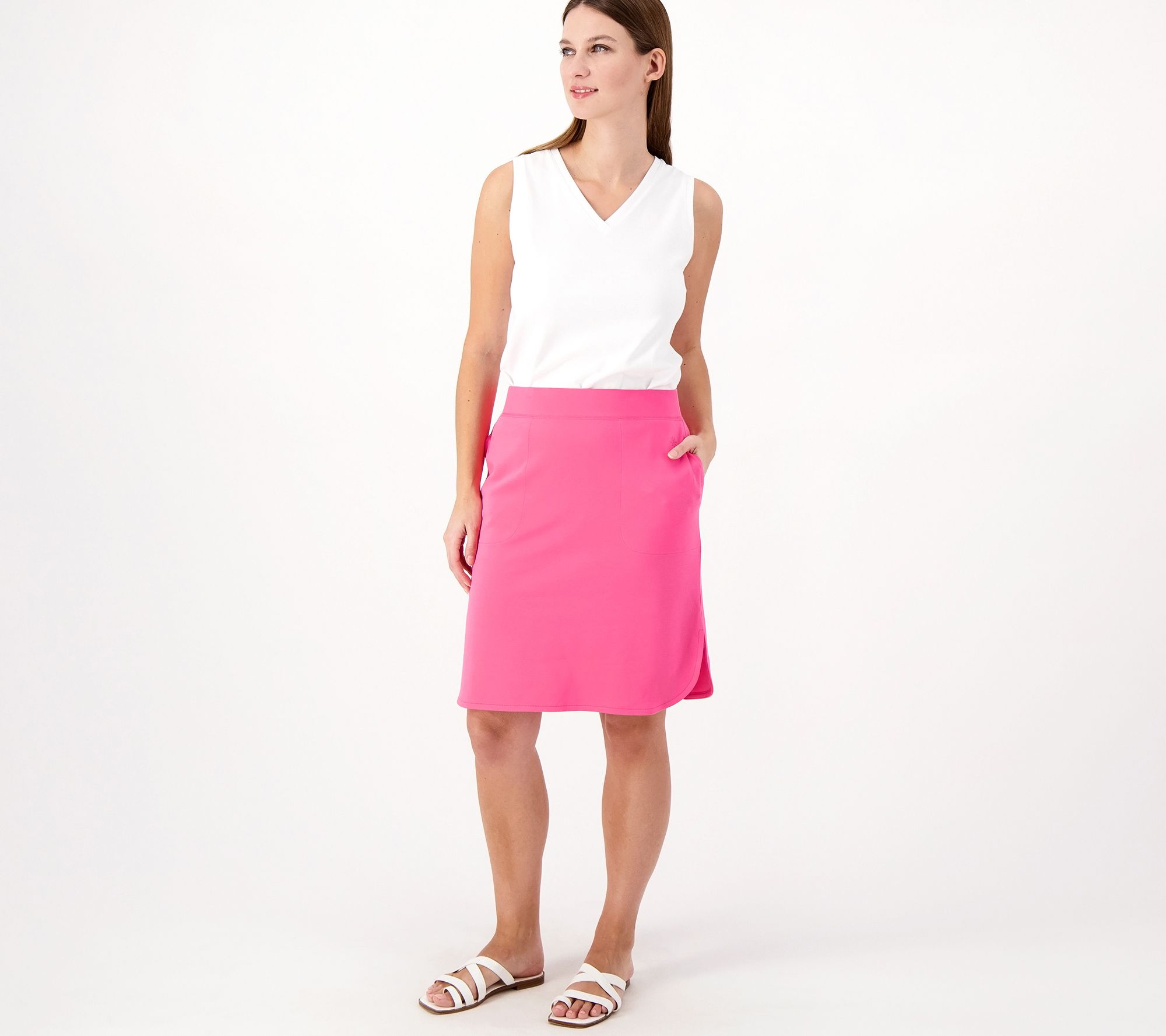 Isaac Mizrahi Live! Tall Essentials Pima Cotton Pull-On Skirt