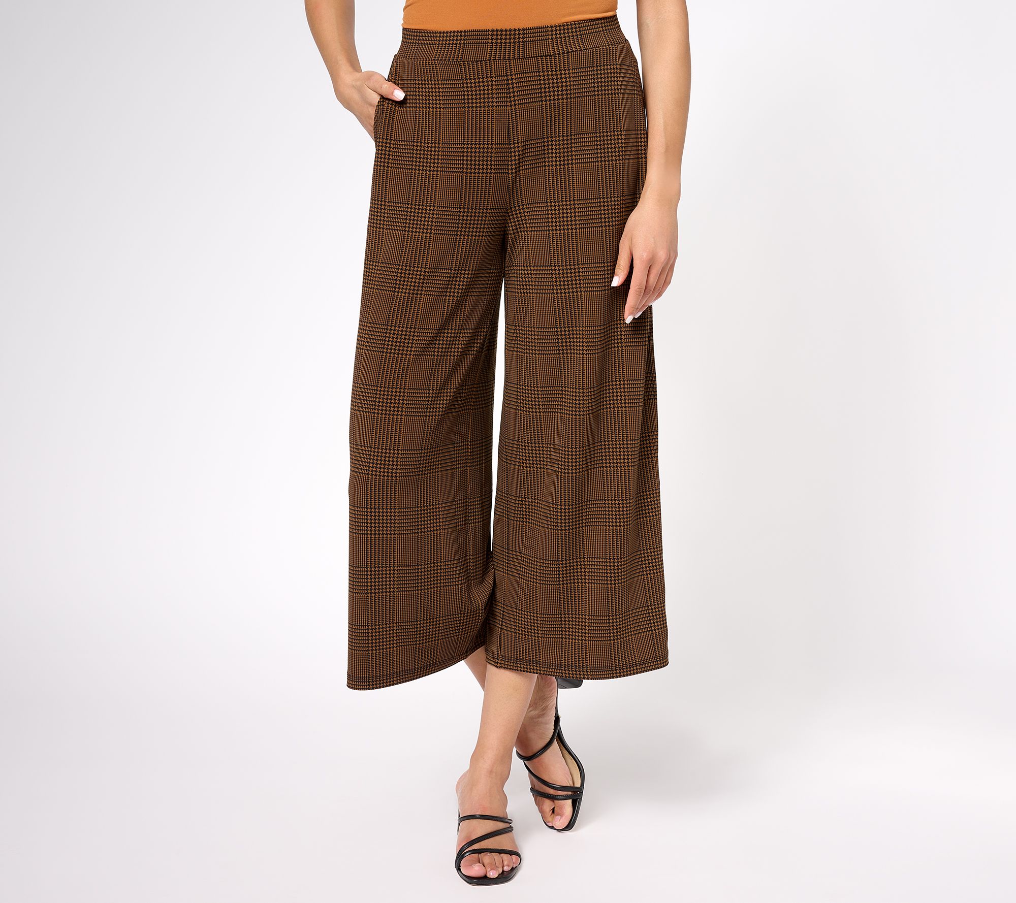 "As Is" Susan Graver Regular Printed Liquid Knit Pull-On Culotte
